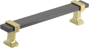 Amerock | Cabinet Pull | Black Chrome/Brushed Gold | 5-1/16 inch (128 mm) Center to Center | Overton | 1 Pack | Drawer Pull | Drawer Handle | Cabinet Hardware