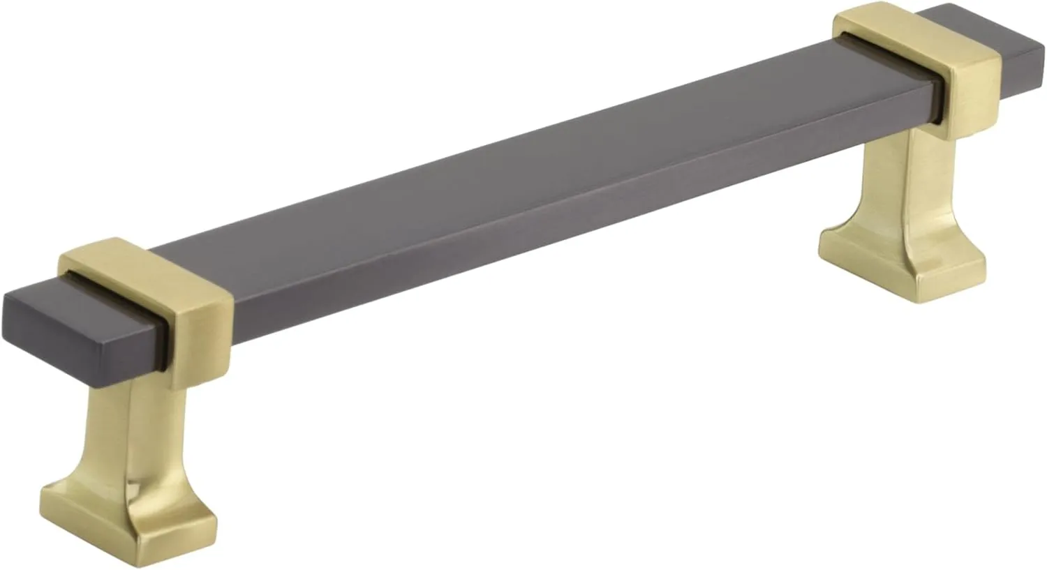 Amerock | Cabinet Pull | Black Chrome/Brushed Gold | 5-1/16 inch (128 mm) Center to Center | Overton | 1 Pack | Drawer Pull | Drawer Handle | Cabinet Hardware