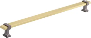 Amerock | Cabinet Pull | Brushed Gold/Black Chrome | 11-5/16 inch (288 mm) Center to Center | Overton | 1 Pack | Drawer Pull | Drawer Handle | Cabinet Hardware