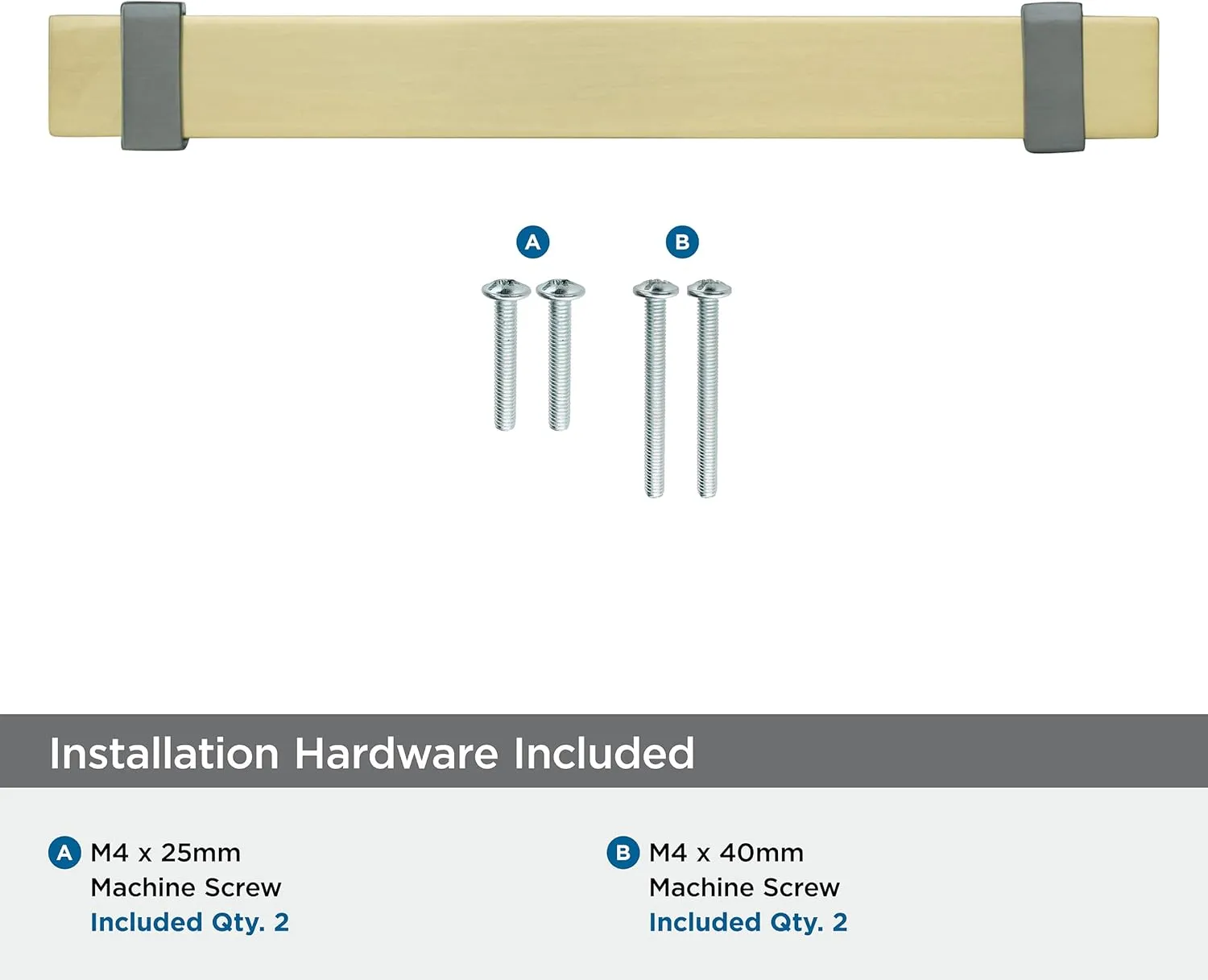 Amerock | Cabinet Pull | Brushed Gold/Black Chrome | 5-1/16 inch (128 mm) Center to Center | Overton | 1 Pack | Drawer Pull | Drawer Handle | Cabinet Hardware