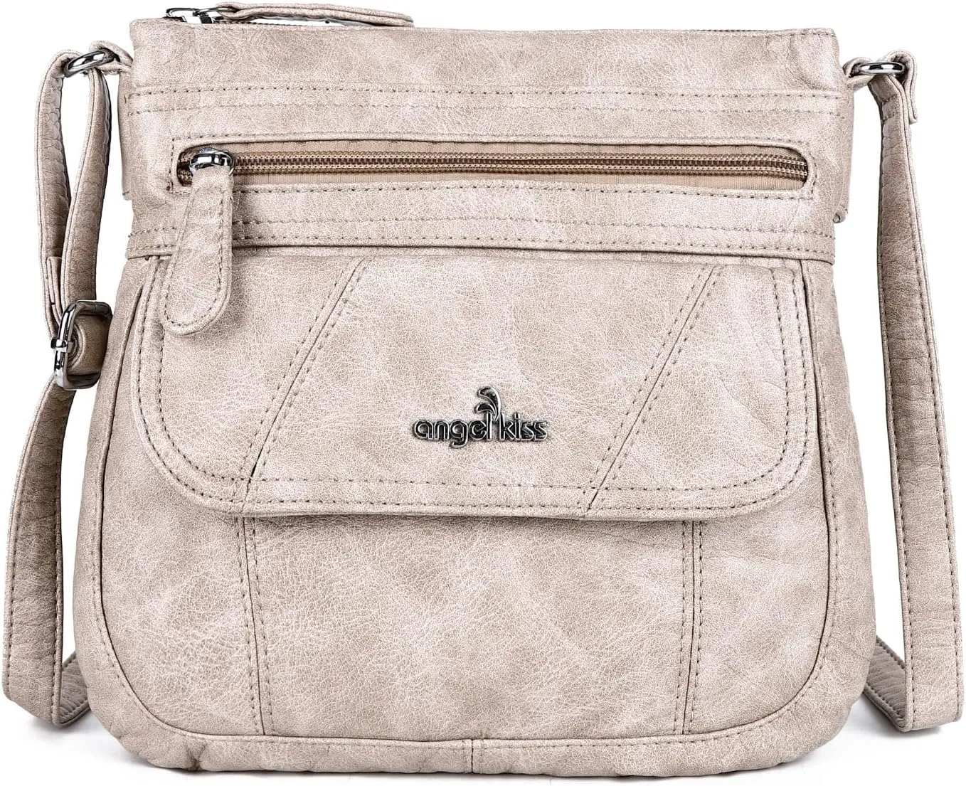 Angelkiss Small Womens Crossbody Bag Leather Shoulder Purse for Women Hobo Bag with Adjustable Shoulder Strap