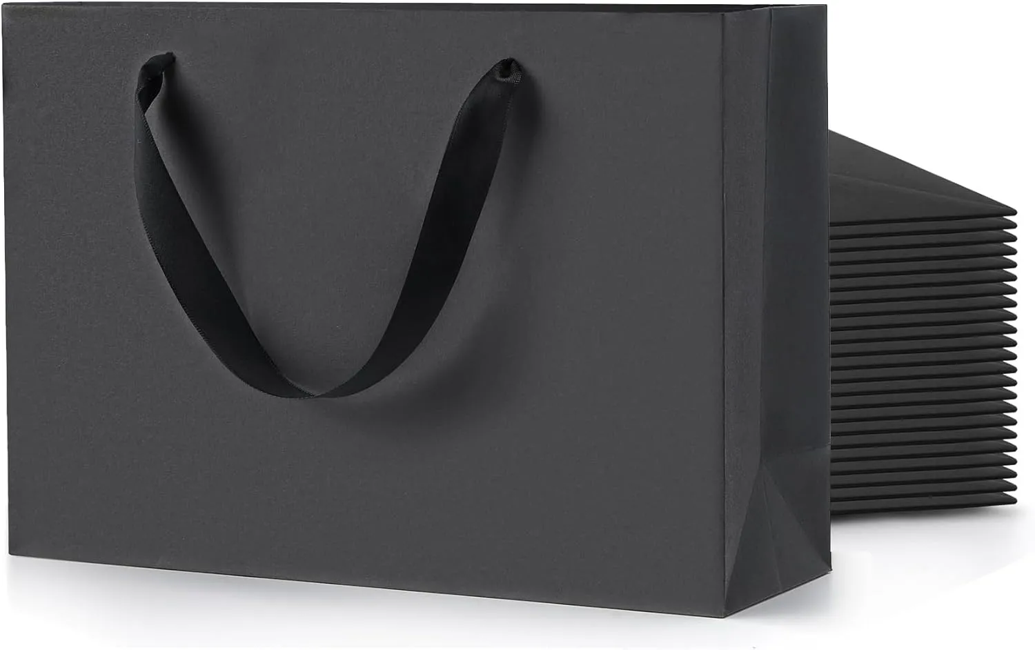Argivean Black Gift Bags With Handles: 24pcs Medium Large Gift Bags Bulk 12.6x4x8.7 Inch For Wedding Party Birthday Business