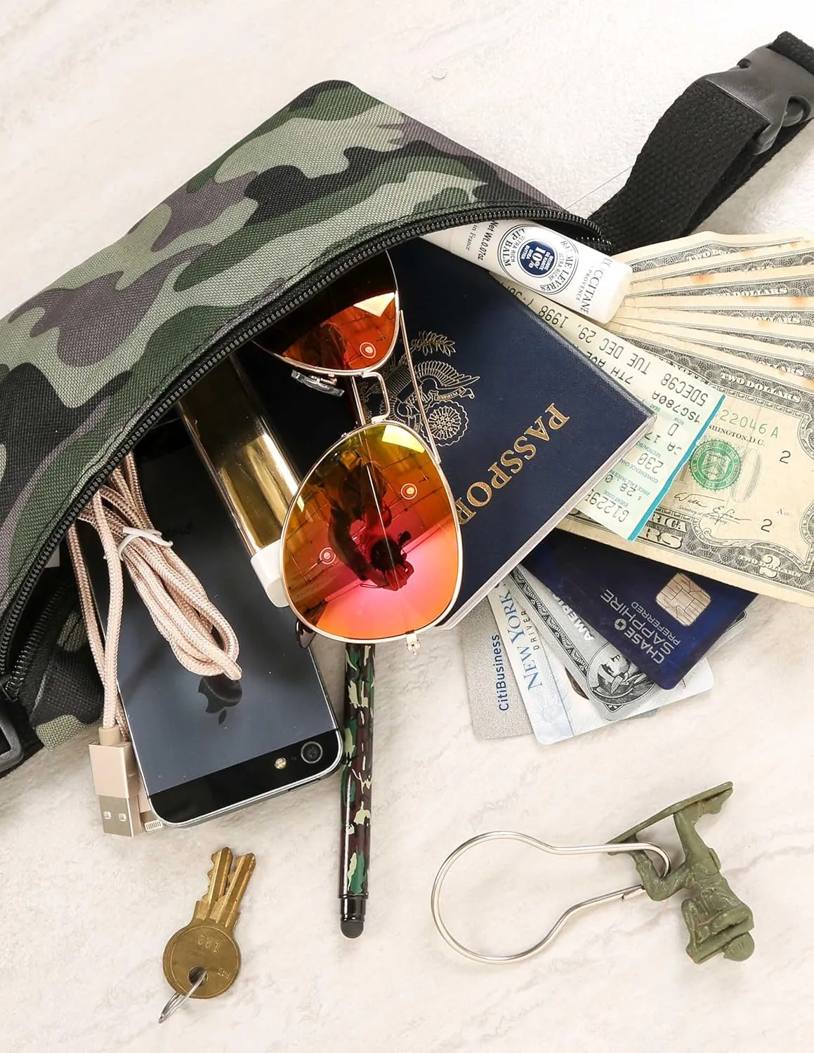 Army Camo Fanny Pack Crossbody Bags for Women Festival Bag Cute Fanny Packs for Women Fashionable Concert Rave Accessories Small Fanny Pack for Men Womens Fashion Belt Waist Hip Bum Slim 90s