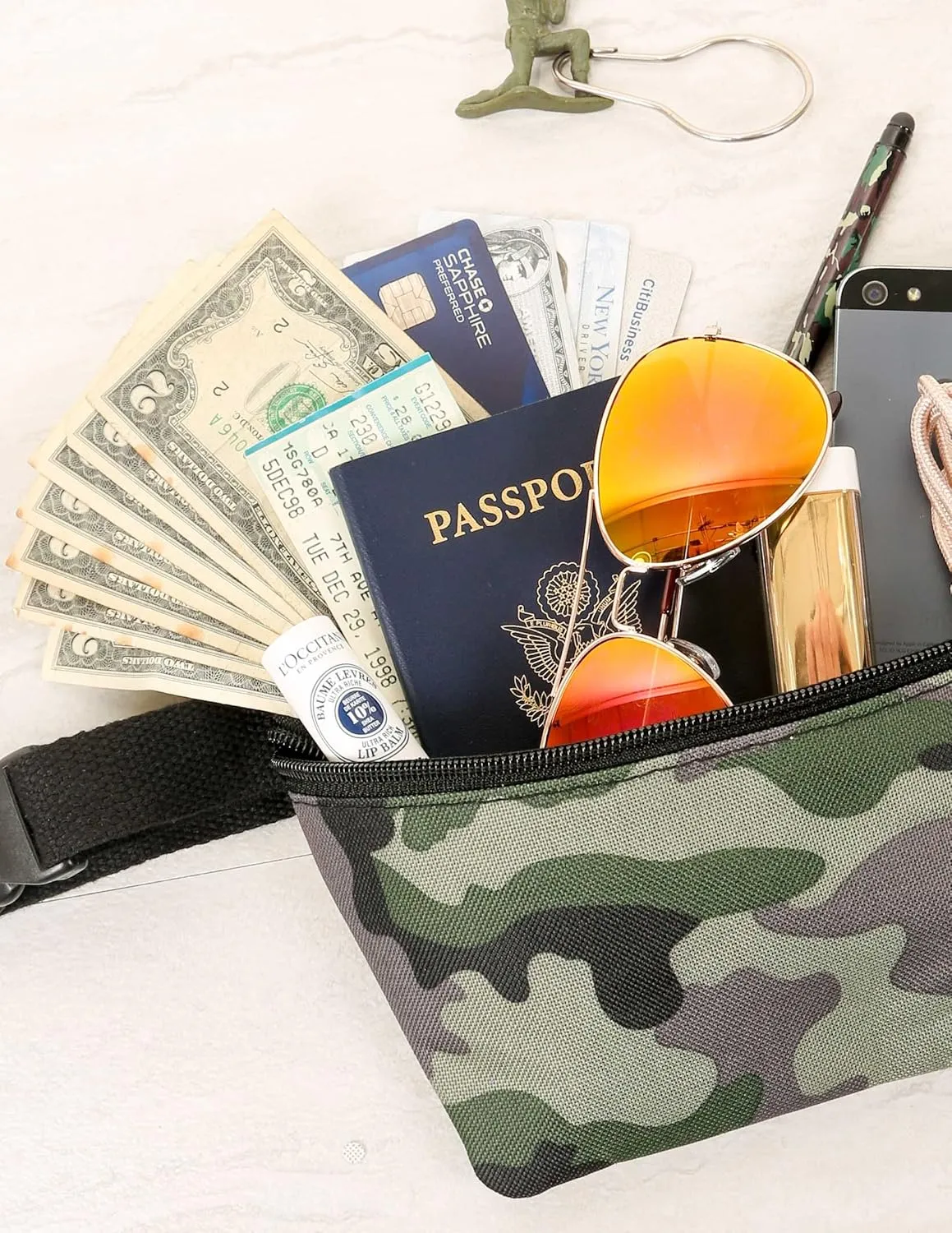 Army Camo Fanny Pack Crossbody Bags for Women Festival Bag Cute Fanny Packs for Women Fashionable Concert Rave Accessories Small Fanny Pack for Men Womens Fashion Belt Waist Hip Bum Slim 90s