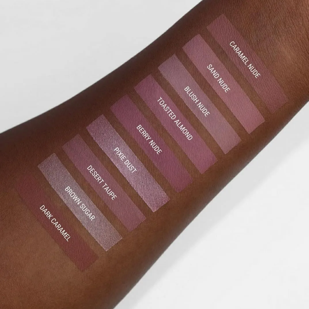Aromi Dusty Rose Metallic Liquid Lipstick, Rosy Pink Nude Lip Color, Shimmery Finish, Waterproof, Long Lasting, Vegan, Cruelty-Free, Handmade (Pixie Dust)