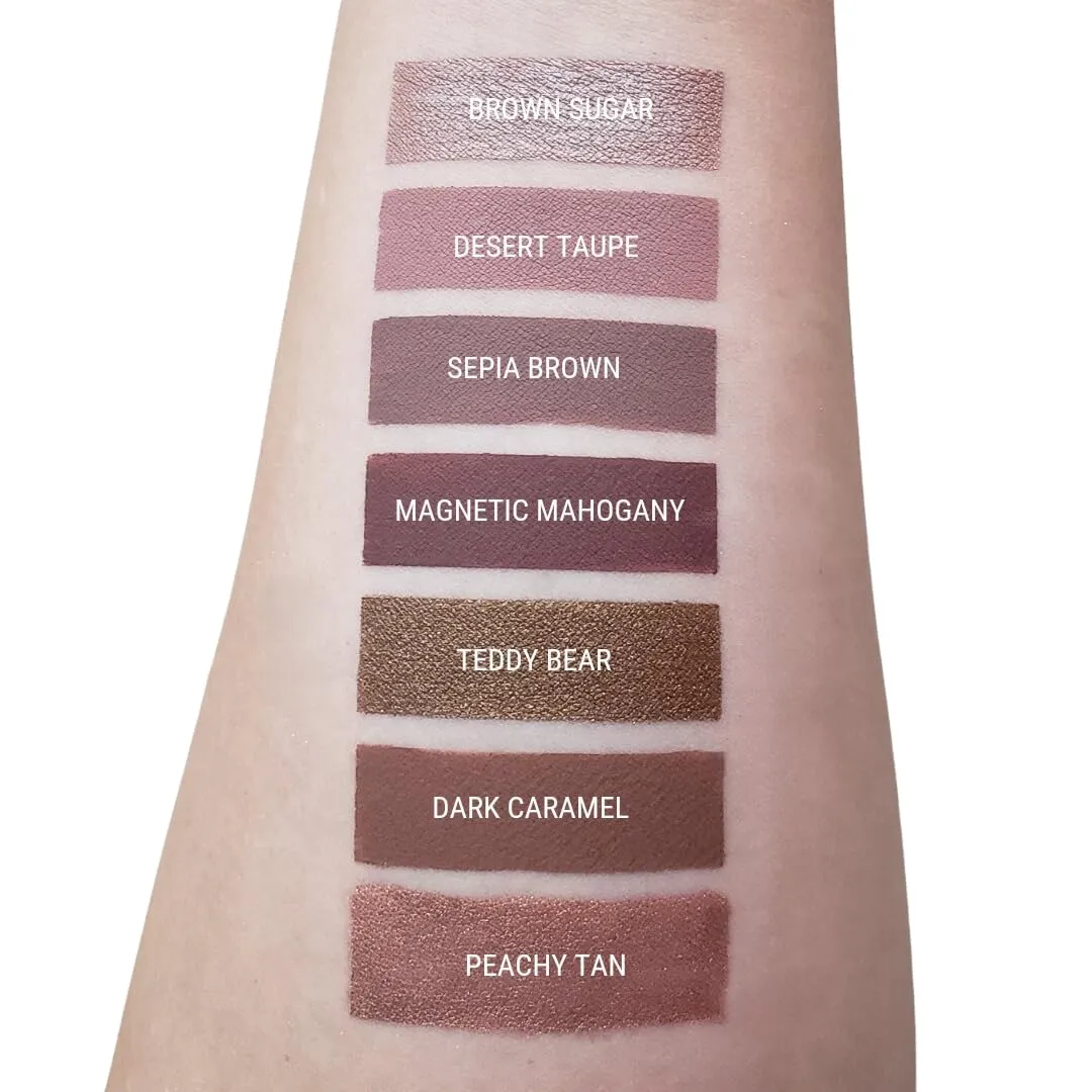 Aromi Metallic Liquid Lipstick | Smudge and Smear Proof, Long-lasting, Light Brown, Nude Lip Color with Shimmery Finish, Vegan, Cruelty-free, Gluten Free (Brown Sugar)