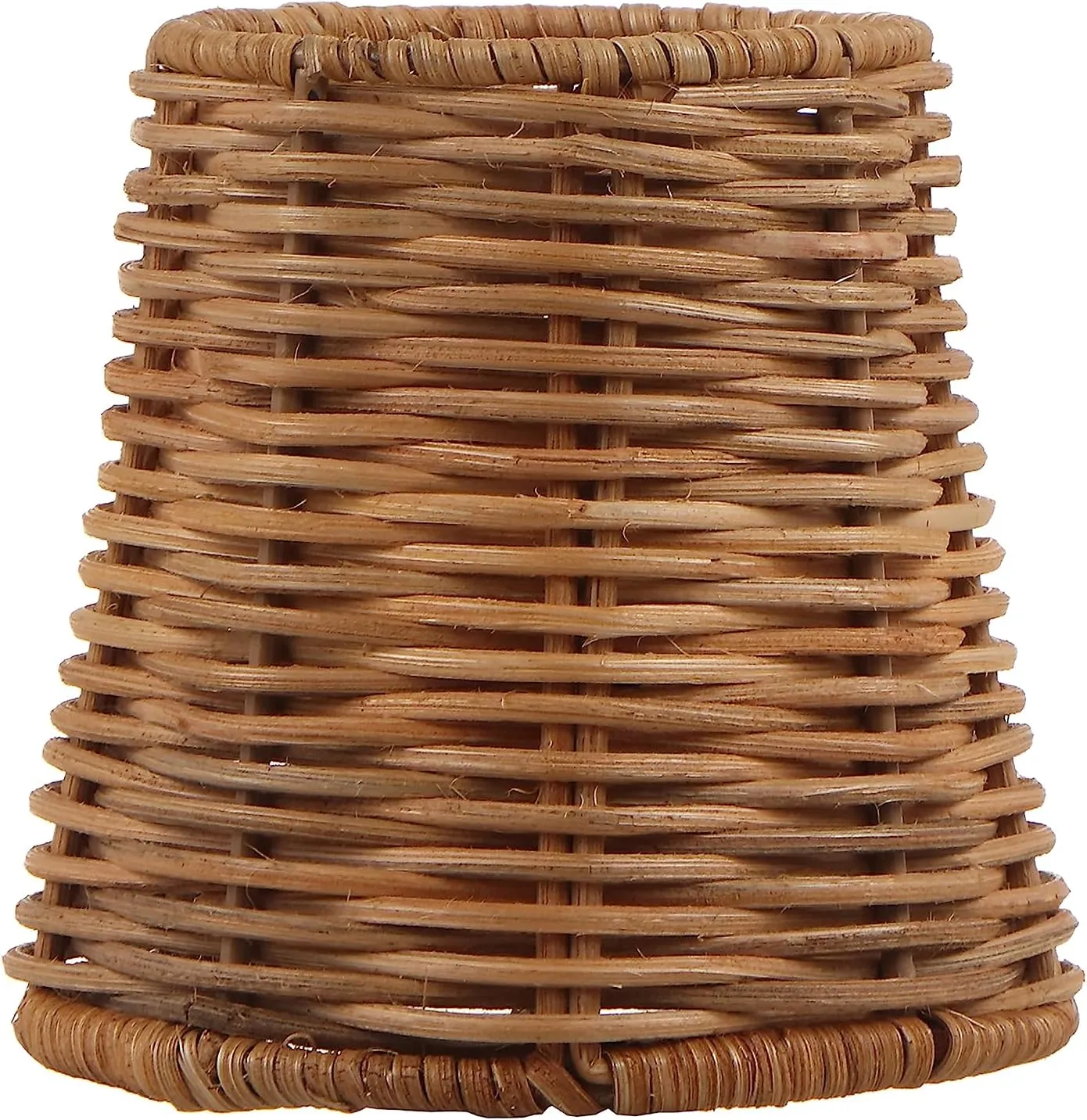 Aspen Creative 51007-6, Empire Clip-On Chandelier Lamp Shade, Natural Rattan, 3" Top x 4" Bottom x 4" Slant Height, Set of 6