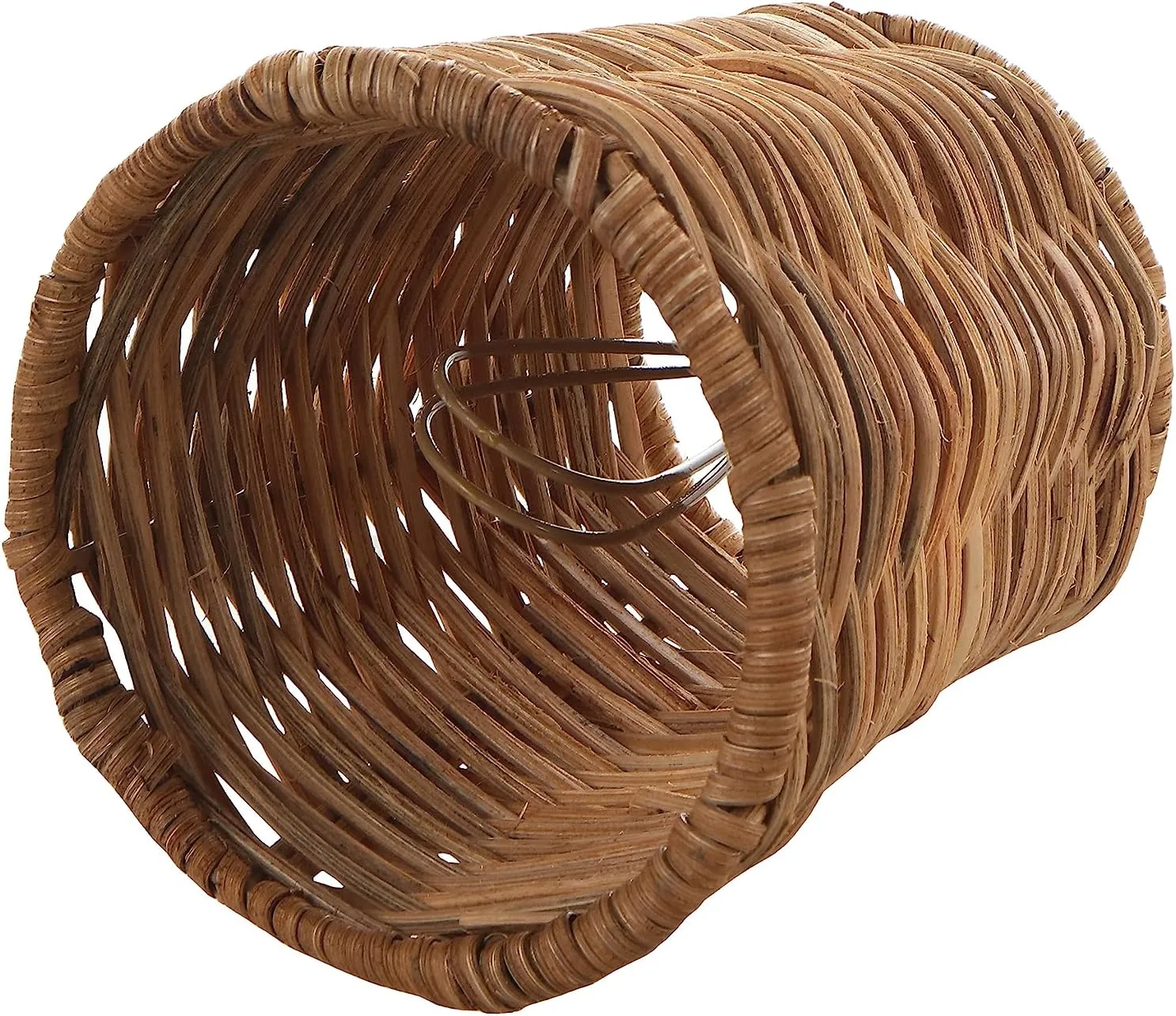Aspen Creative 51007-6, Empire Clip-On Chandelier Lamp Shade, Natural Rattan, 3" Top x 4" Bottom x 4" Slant Height, Set of 6