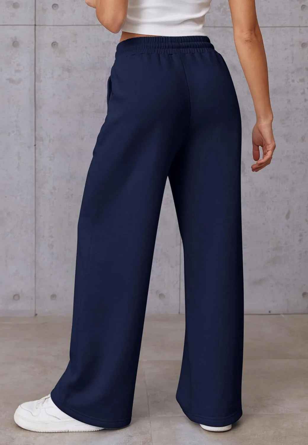 ATHMILE Womens Wide Leg Sweatpants High Waisted Baggy Pants Fashion Teen Girl Drawstring Athletic Joggers