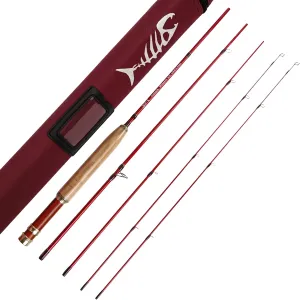 Aventik Whisperer Fly Fishing Rod 4 Pieces, 6FT 0/1/2/3wt, 7FT 3/4wt, 24T Corbon Fiber Fast Action Super Compact Freshwater Ultra Light Fly Rod with Cordura Rod Tube