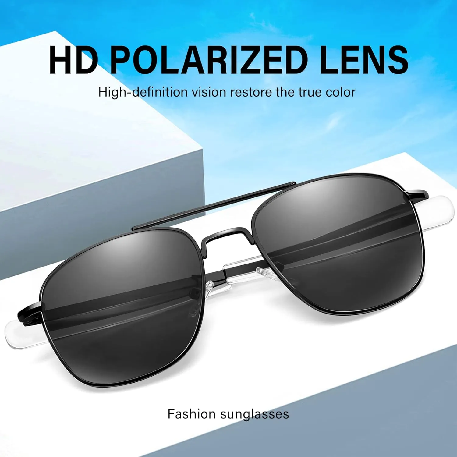 Aviator Sunglasses Lightweight TR90 Unbreakable Polarized Driving Metal Frame Pilot Sun Glasses with UV Protection