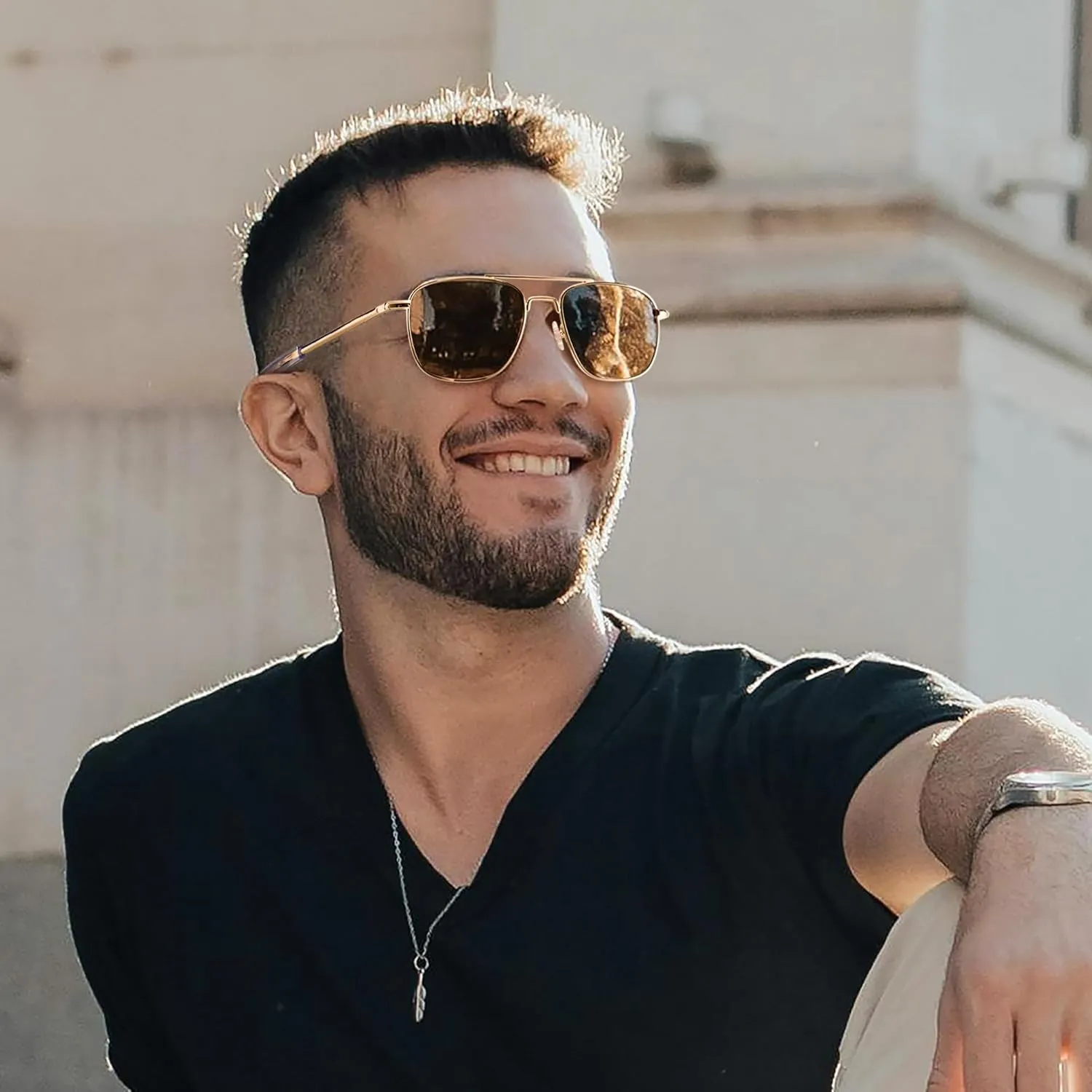 Aviator Sunglasses Lightweight TR90 Unbreakable Polarized Driving Metal Frame Pilot Sun Glasses with UV Protection
