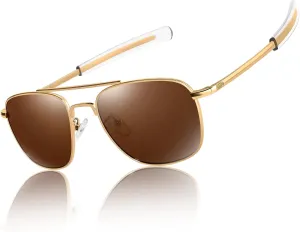 Aviator Sunglasses Lightweight TR90 Unbreakable Polarized Driving Metal Frame Pilot Sun Glasses with UV Protection