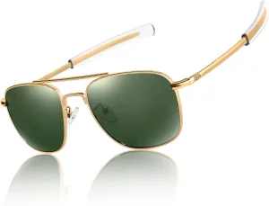 Aviator Sunglasses Lightweight TR90 Unbreakable Polarized Driving Metal Frame Pilot Sun Glasses with UV Protection