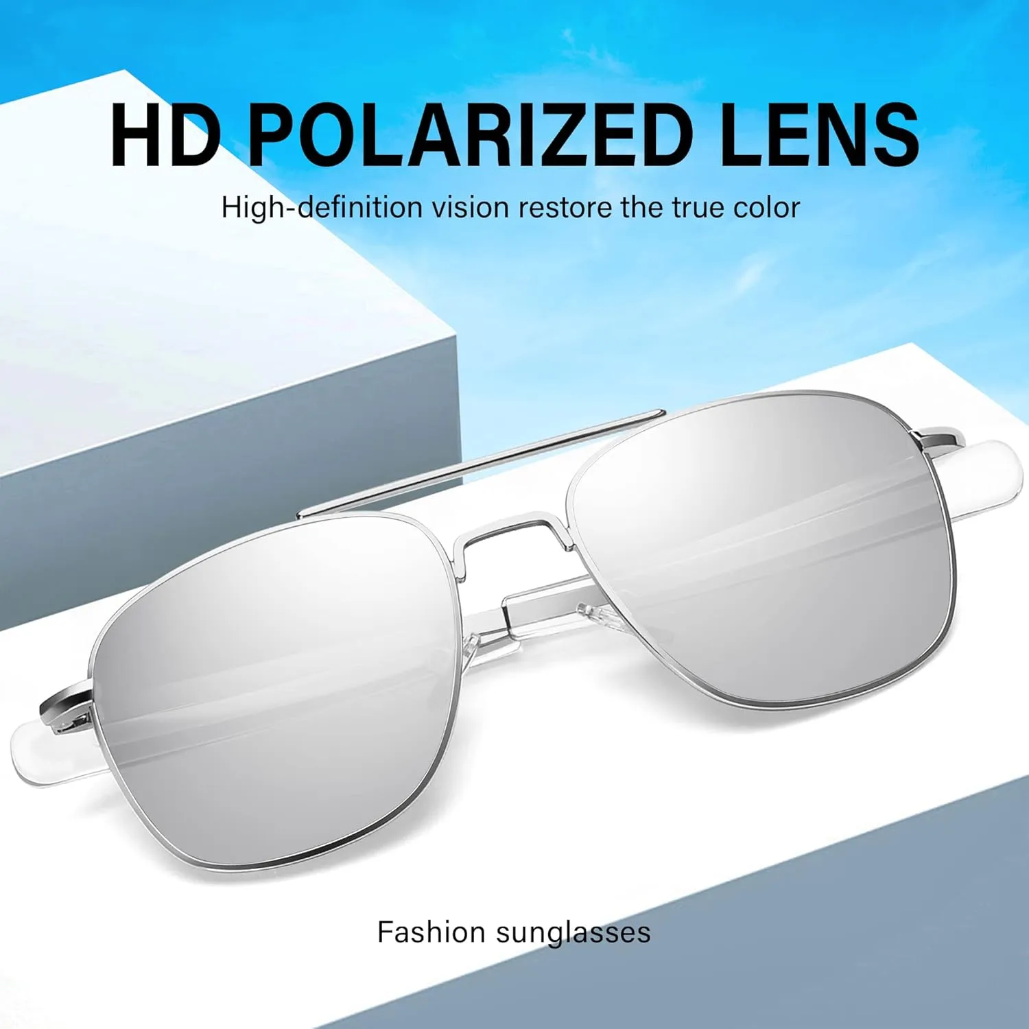 Aviator Sunglasses Lightweight TR90 Unbreakable Polarized Driving Metal Frame Pilot Sun Glasses with UV Protection
