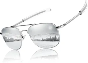 Aviator Sunglasses Lightweight TR90 Unbreakable Polarized Driving Metal Frame Pilot Sun Glasses with UV Protection
