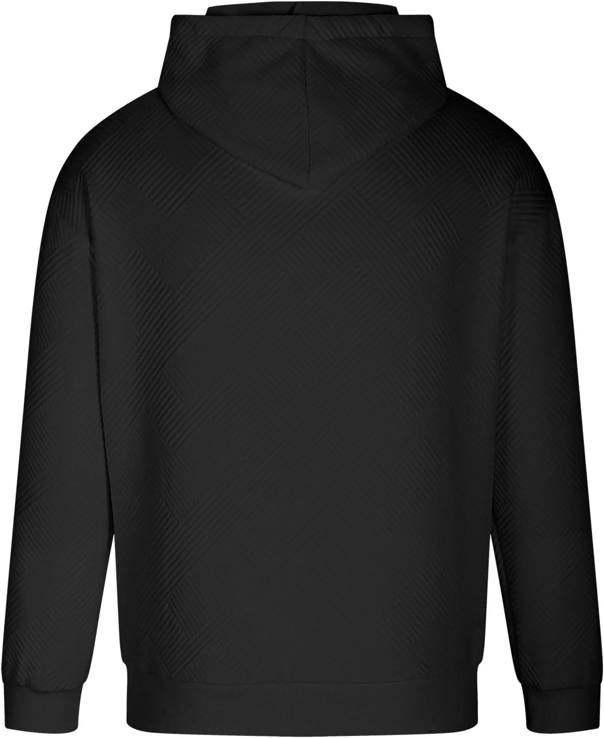 Aymnlox Fashion Sweatshirts for Men Casual Solid Color Long Sleeve Hooded Waffle Drawstring Pullover Loose Fashion Sweatshirt