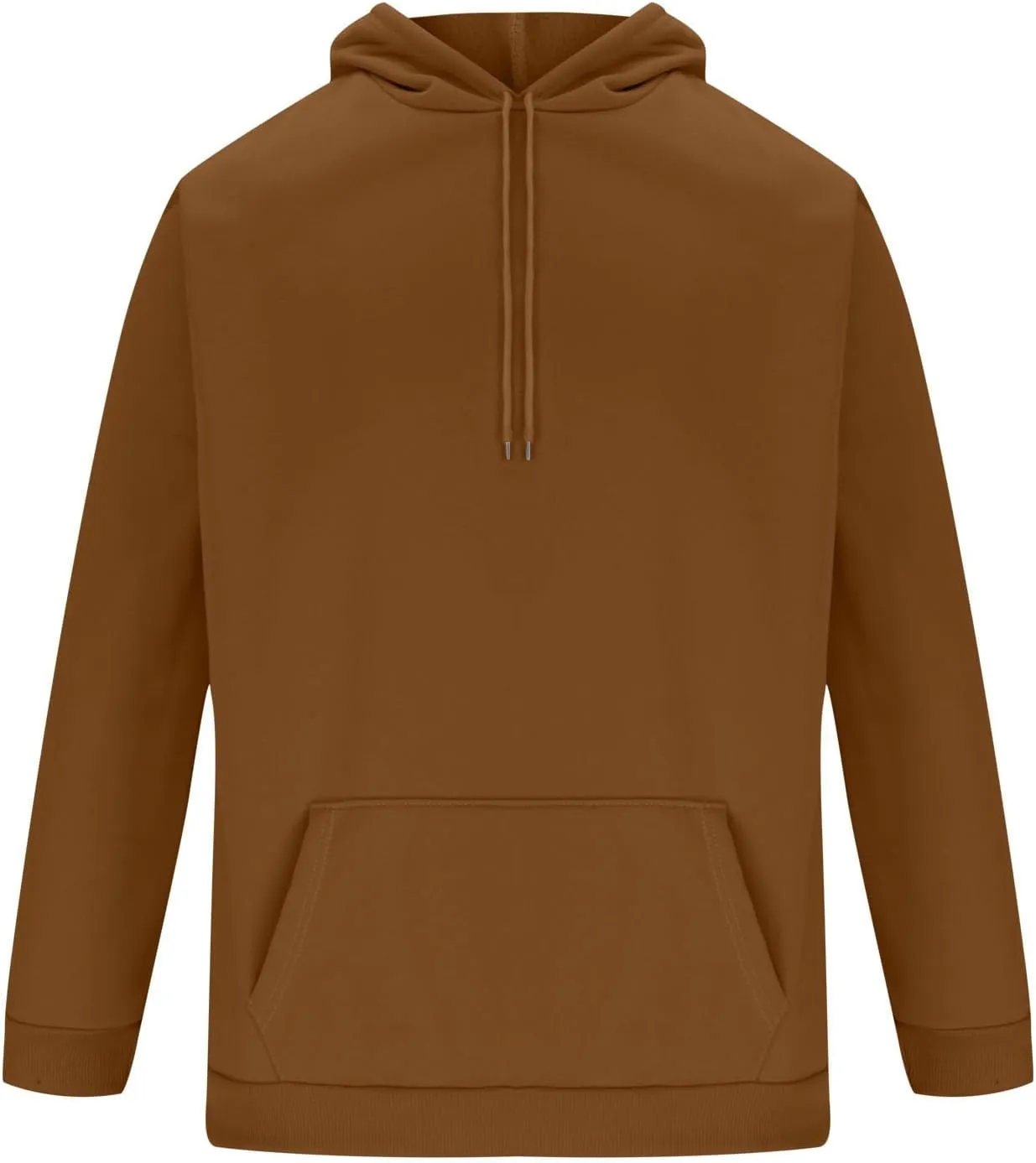 Aymnlox Mens Hoodie Pullover Fashion Solid Color Long Sleeve Drawstring Sweatshirt Lightweight Casual Collared Hoodies
