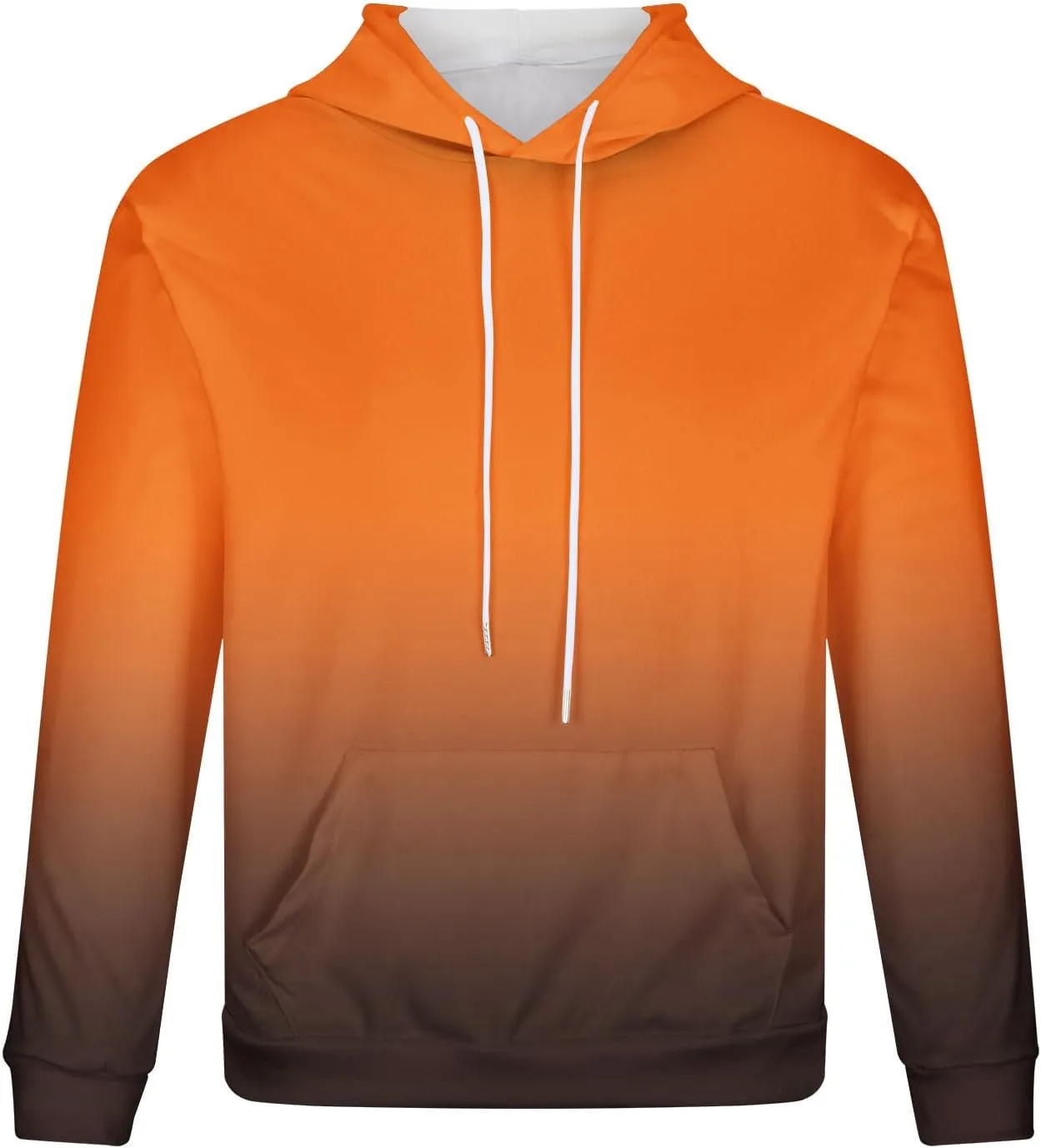 Aymnlox Men's Hoodies Casual Gradient Color Long Sleeve Sweatshirt Drawstring Hooded Relaxed Fit Fashion With Pocket Pullover