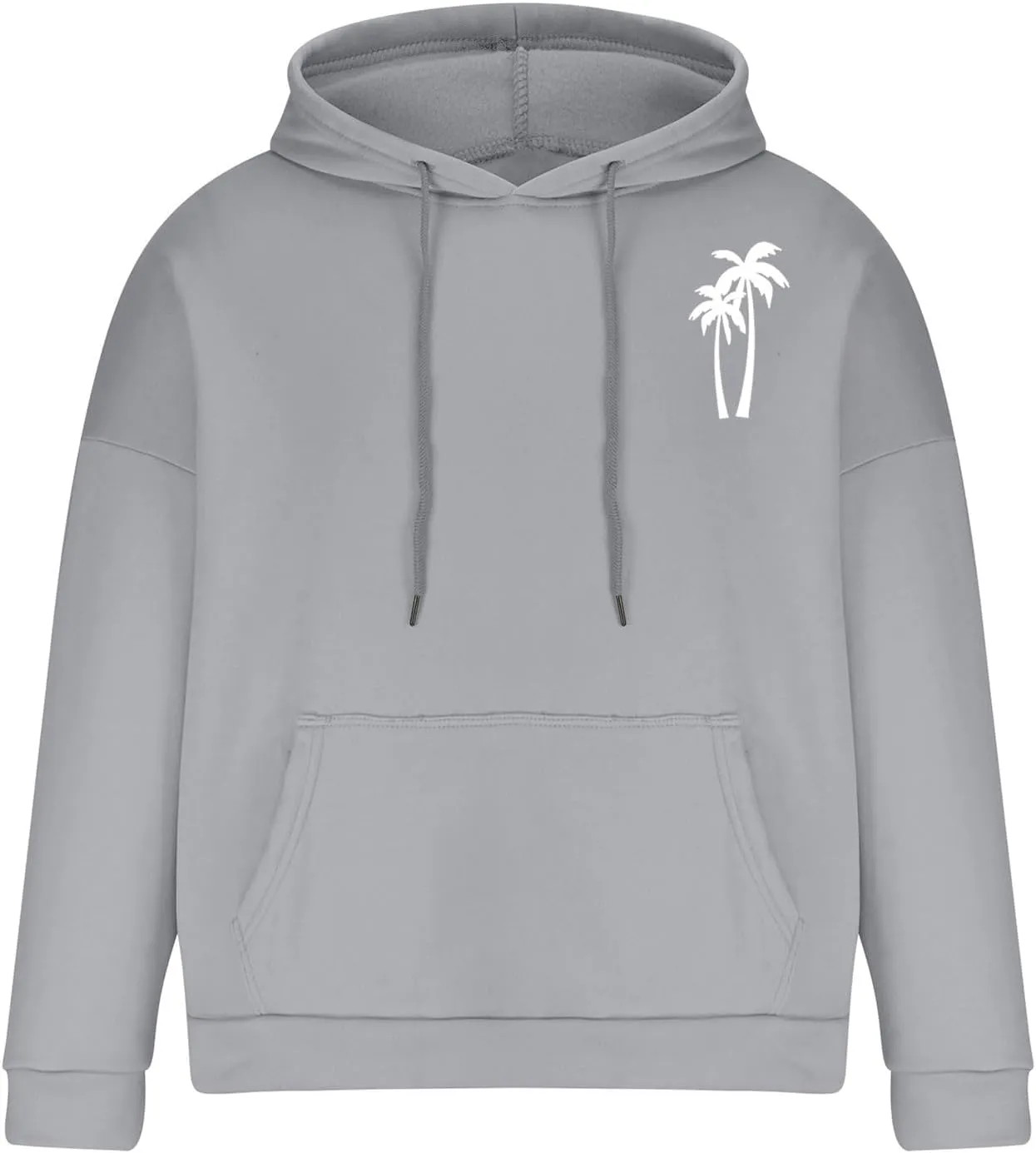 Aymnlox Sweatshirts for Men Long Sleeve Solid Color Hoodie Graphic Print Drawstring Pullover Fashion Loose Hooded With Pocket
