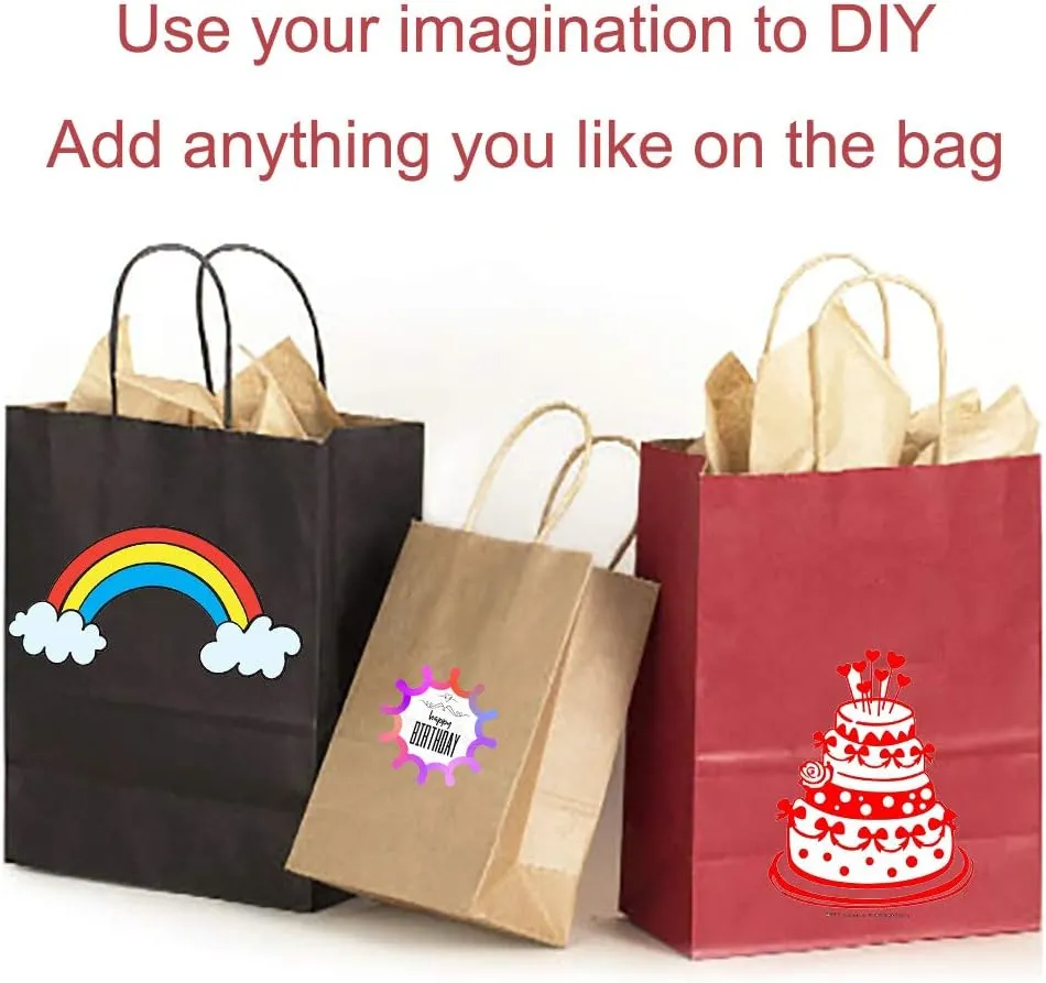 AZOWA Gift Bags Medium Kraft Paper Bags with Handles (9.8 x 7.5 x 3.9 in, Light Purple, 25 Pcs)
