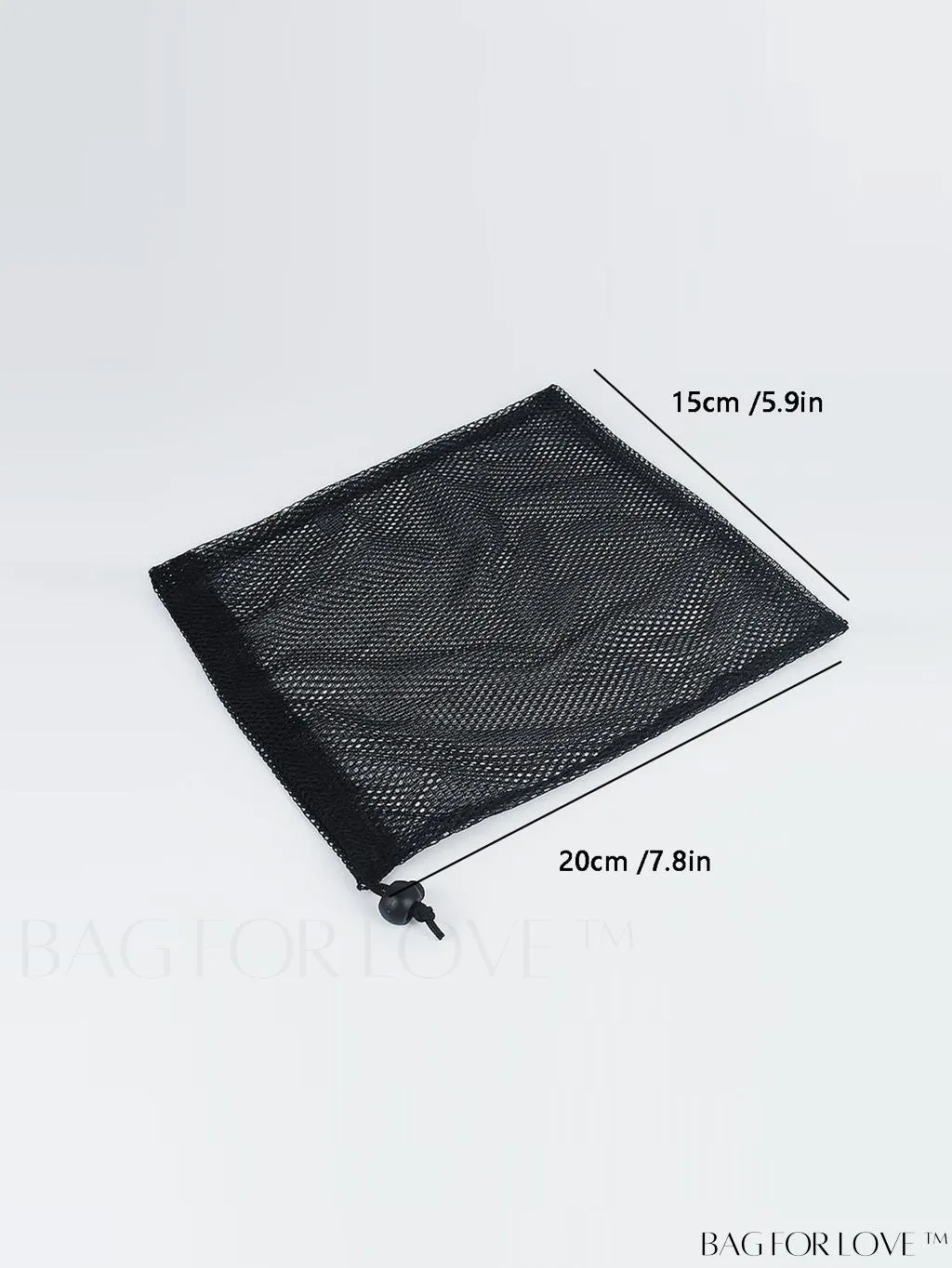 BagForLove - 2 Black Mesh Drawstring Bags - Convenient Toy Storage Solution for Travel