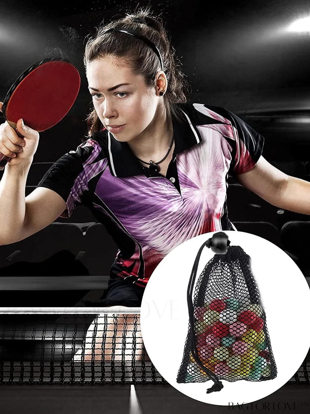 BagForLove - 2 Black Mesh Drawstring Bags - Convenient Toy Storage Solution for Travel