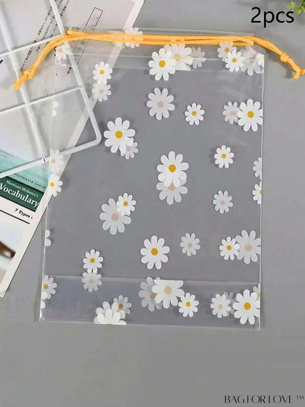 BagForLove - 5pcs Waterproof Storage Bags with Daisy Pattern: Portable, Organize Clothes, Shoes, Makeup, and Toiletries
