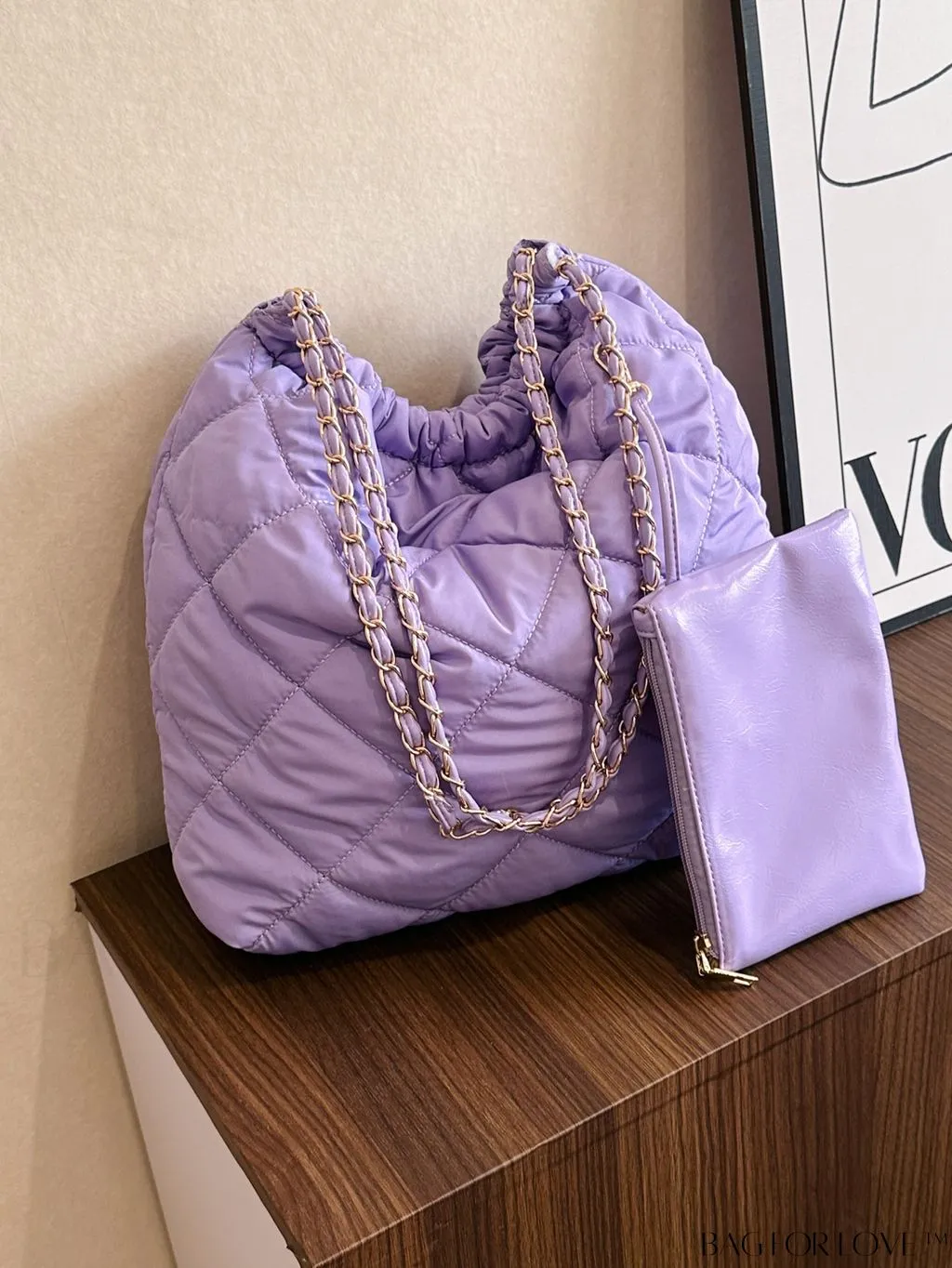 BagForLove - Chic Chain Strap Tote Bag: Spacious, Stylish, Comes with a Coin Purse