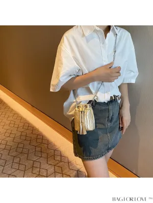 BagForLove - Chic Pleated Bucket Bag: Versatile Korean Style, Single Shoulder & Crossbody Design