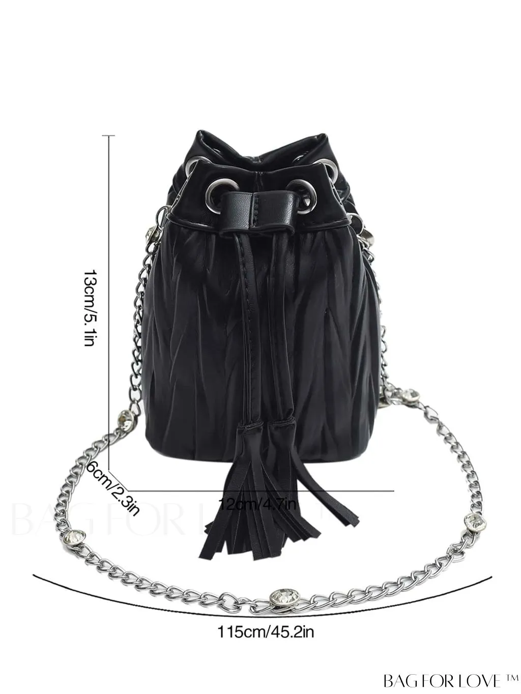 BagForLove - Chic Pleated Shoulder Bag with Mini Drawstring Design