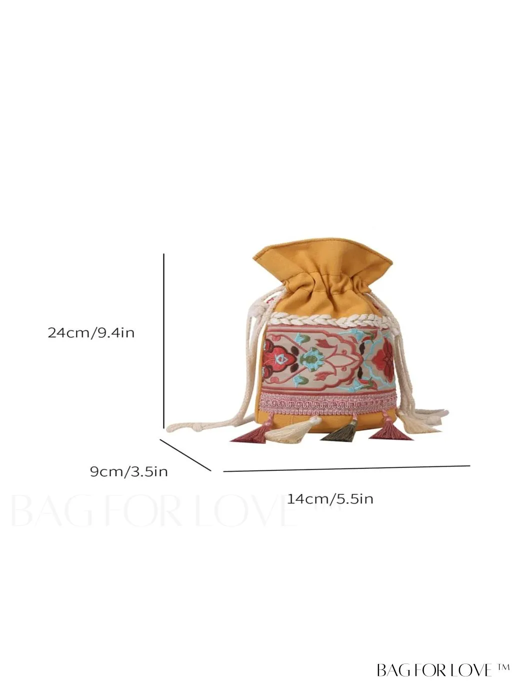 BagForLove - Classy Embroidered Bucket Bag with Floral Detail, Crossbody Style for Elegant Ladies