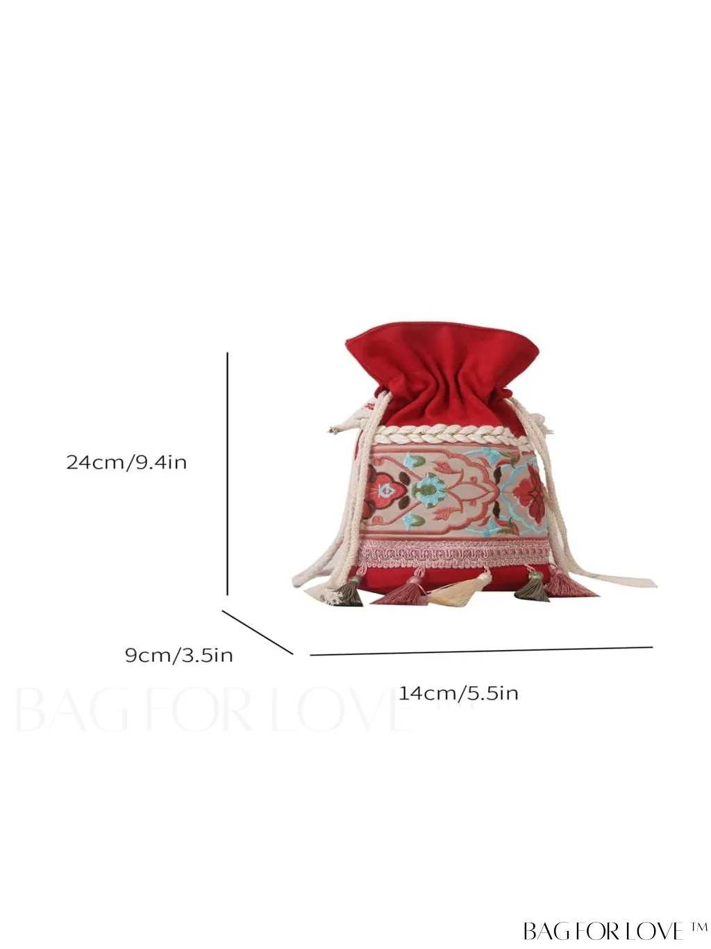 BagForLove - Classy Embroidered Bucket Bag with Floral Detail, Crossbody Style for Elegant Ladies