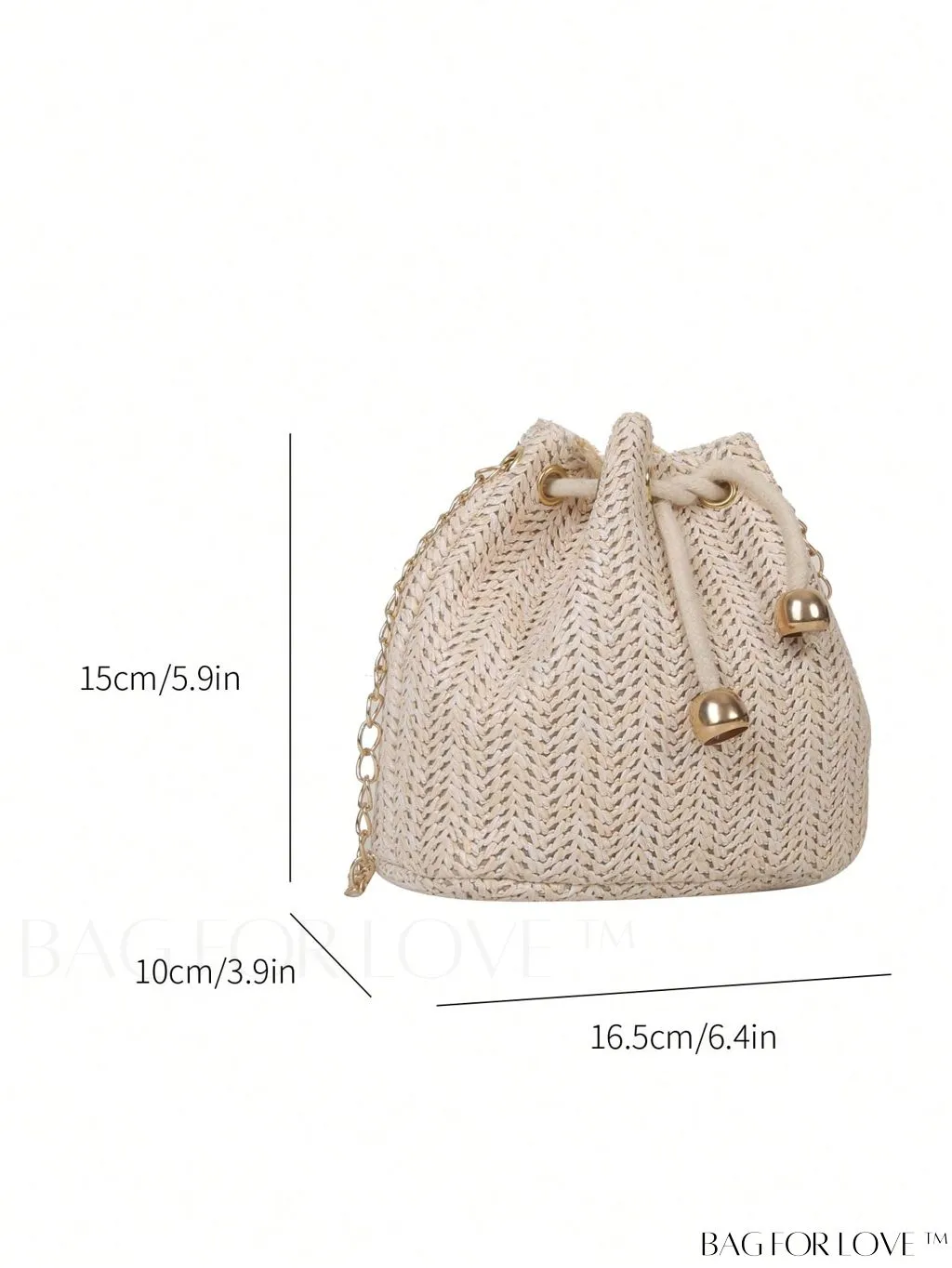 BagForLove - Compact Chain Strap Straw Bag in Vibrant Solid Color