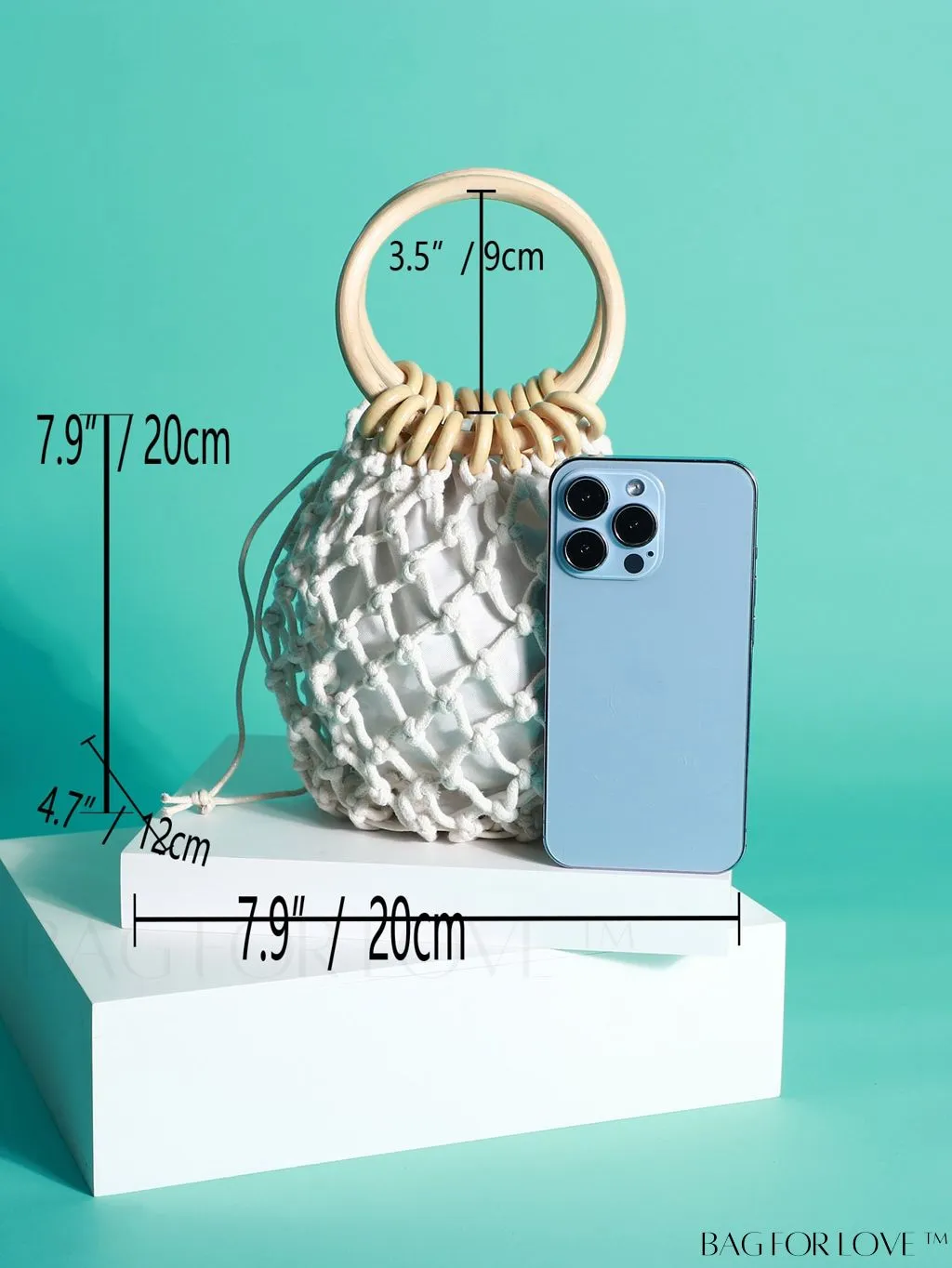 BagForLove - Compact Round Handle Woven Bag - 2-in-1 Design