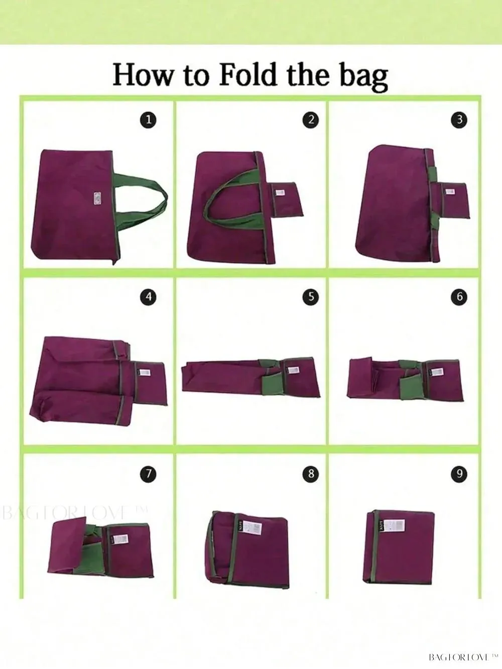 BagForLove - Lightweight Foldable Gym Tote Bag Perfect for Daily Use