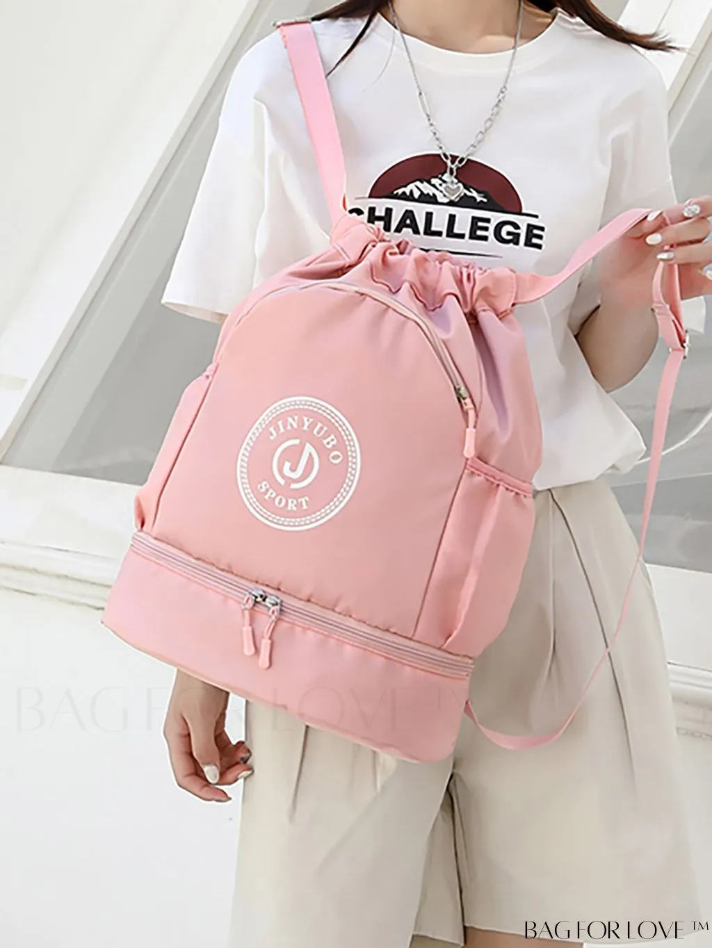 BagForLove - Multipurpose Drawstring Backpack with Shoe Compartment & Mobile Pocket for Active Lifestyles