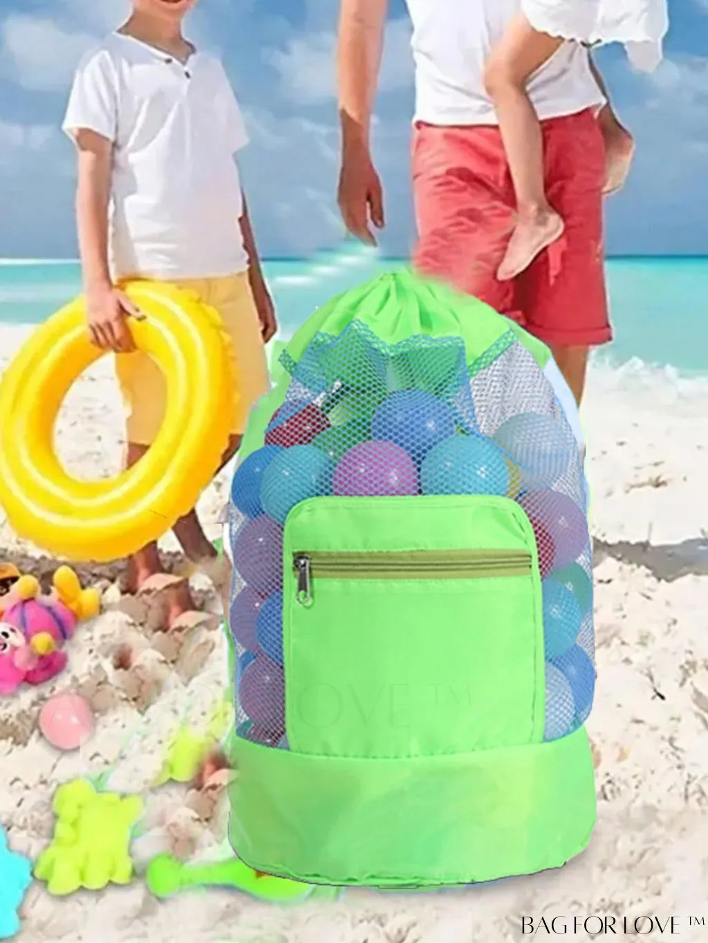 BagForLove - Portable Beach Toy Storage Backpack: Double-Shouldered, Practical & Spacious