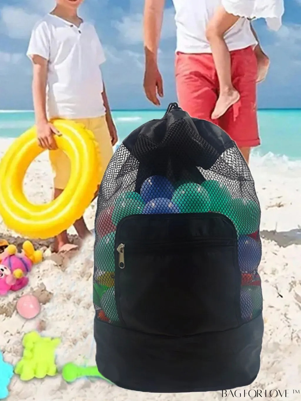 BagForLove - Portable Beach Toy Storage Backpack: Double-Shouldered, Practical & Spacious