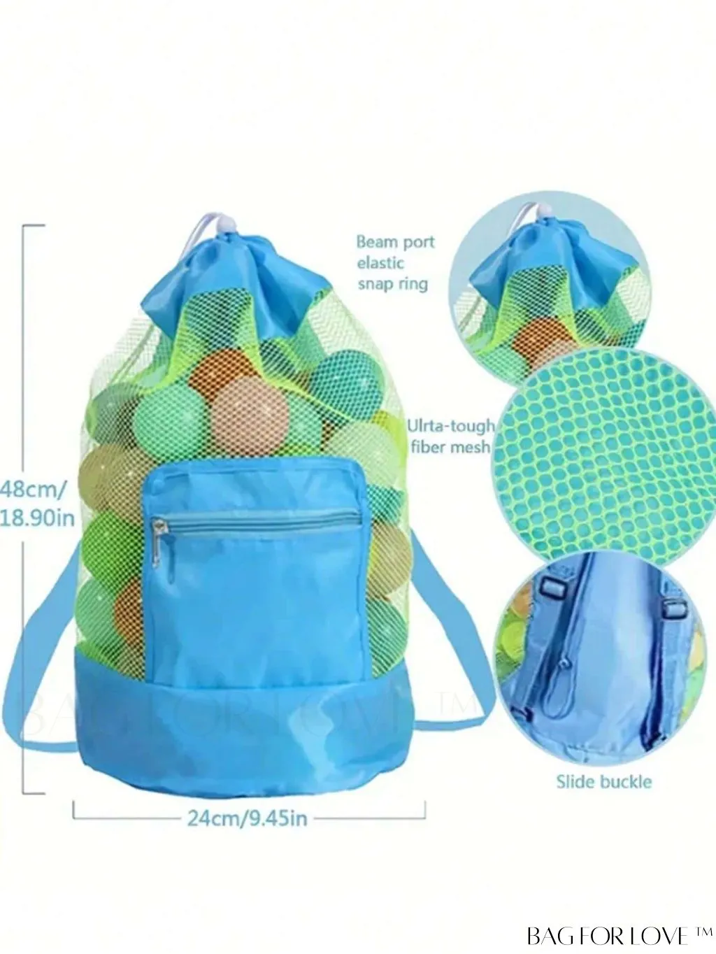 BagForLove - Portable Beach Toy Storage Backpack: Double-Shouldered, Practical & Spacious