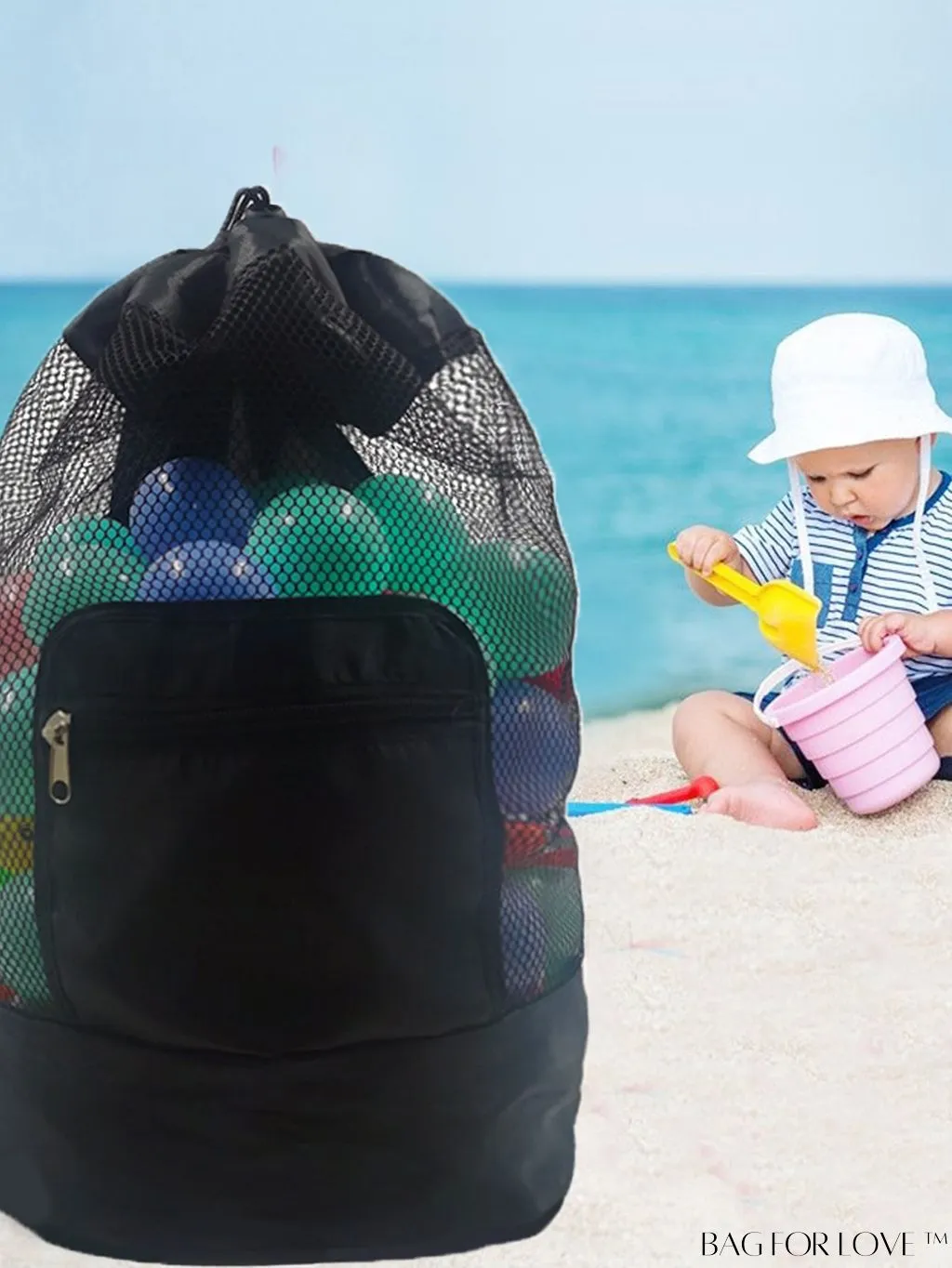 BagForLove - Portable Beach Toy Storage Backpack: Double-Shouldered, Practical & Spacious