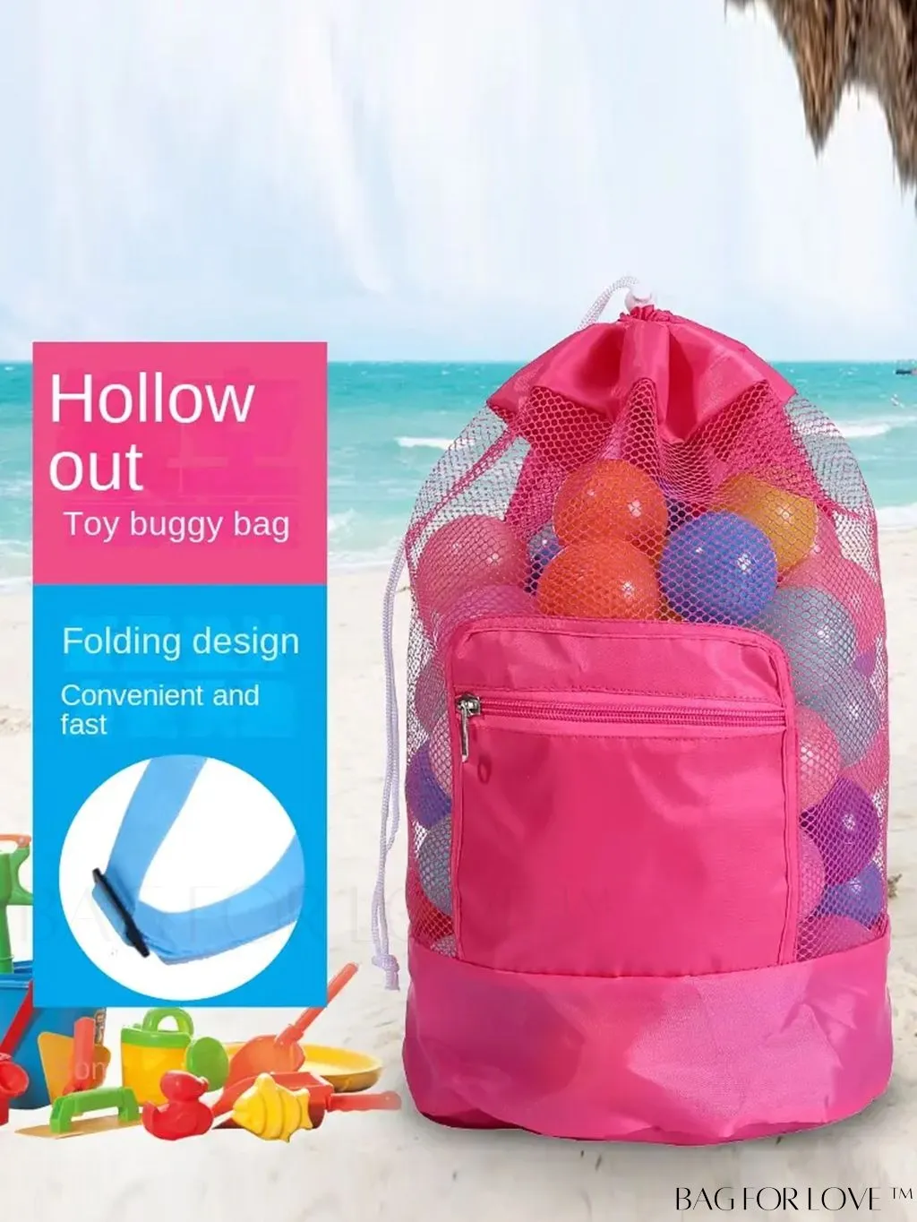 BagForLove - Portable Beach Toy Storage Backpack: Double-Shouldered, Practical & Spacious