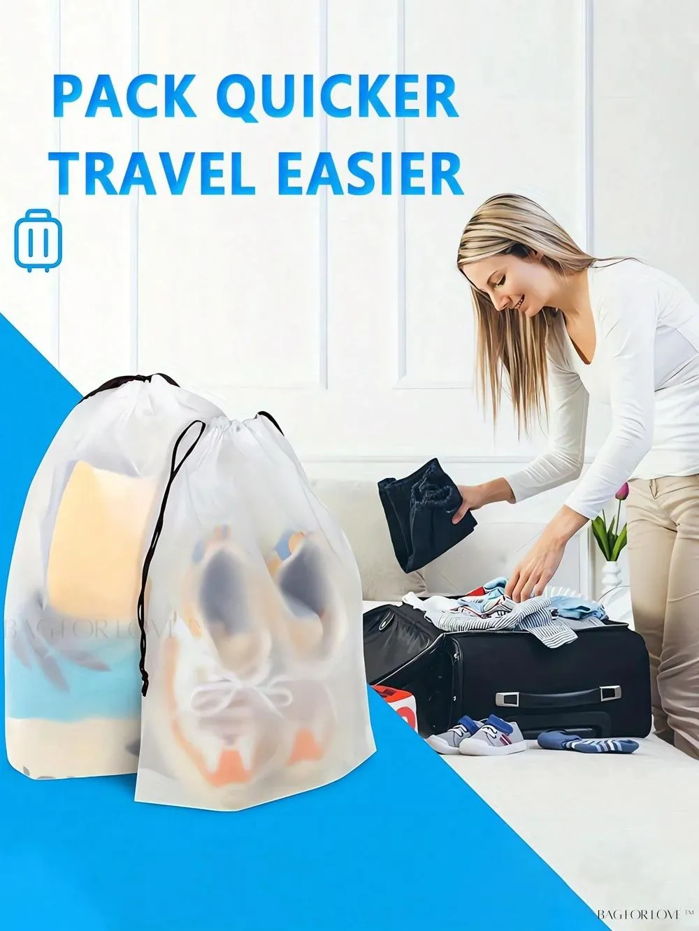 BagForLove - Portable Waterproof Shoe Packing Bag for Versatile Use