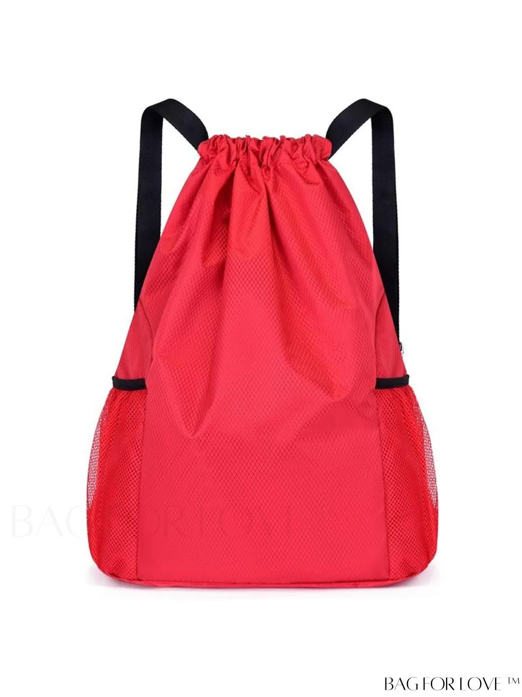 BagForLove - Premium Black Drawstring Backpack - Sleek, Versatile, and Spacious for Sports and Travel