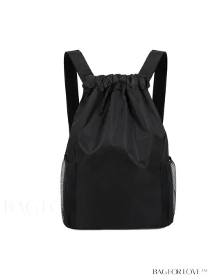 BagForLove - Premium Black Drawstring Backpack - Sleek, Versatile, and Spacious for Sports and Travel