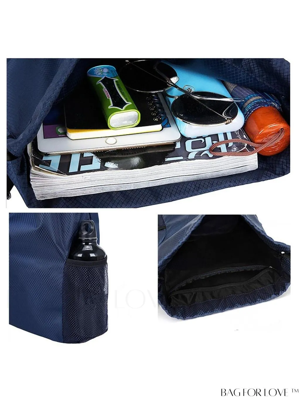 BagForLove - Premium Black Drawstring Backpack - Sleek, Versatile, and Spacious for Sports and Travel