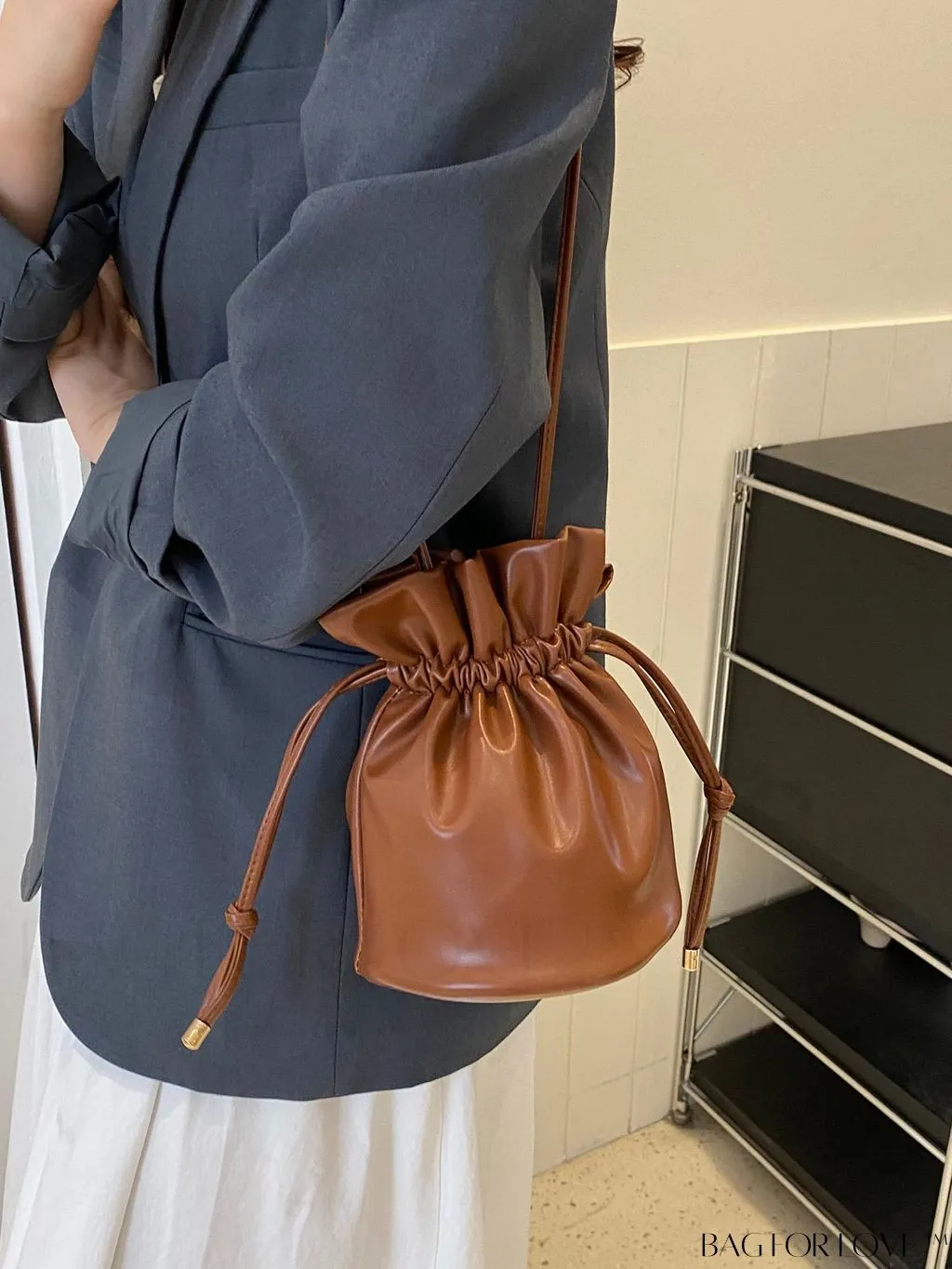 BagForLove - Stylish Korean Ruched Bucket Bag - Versatile & Adorable