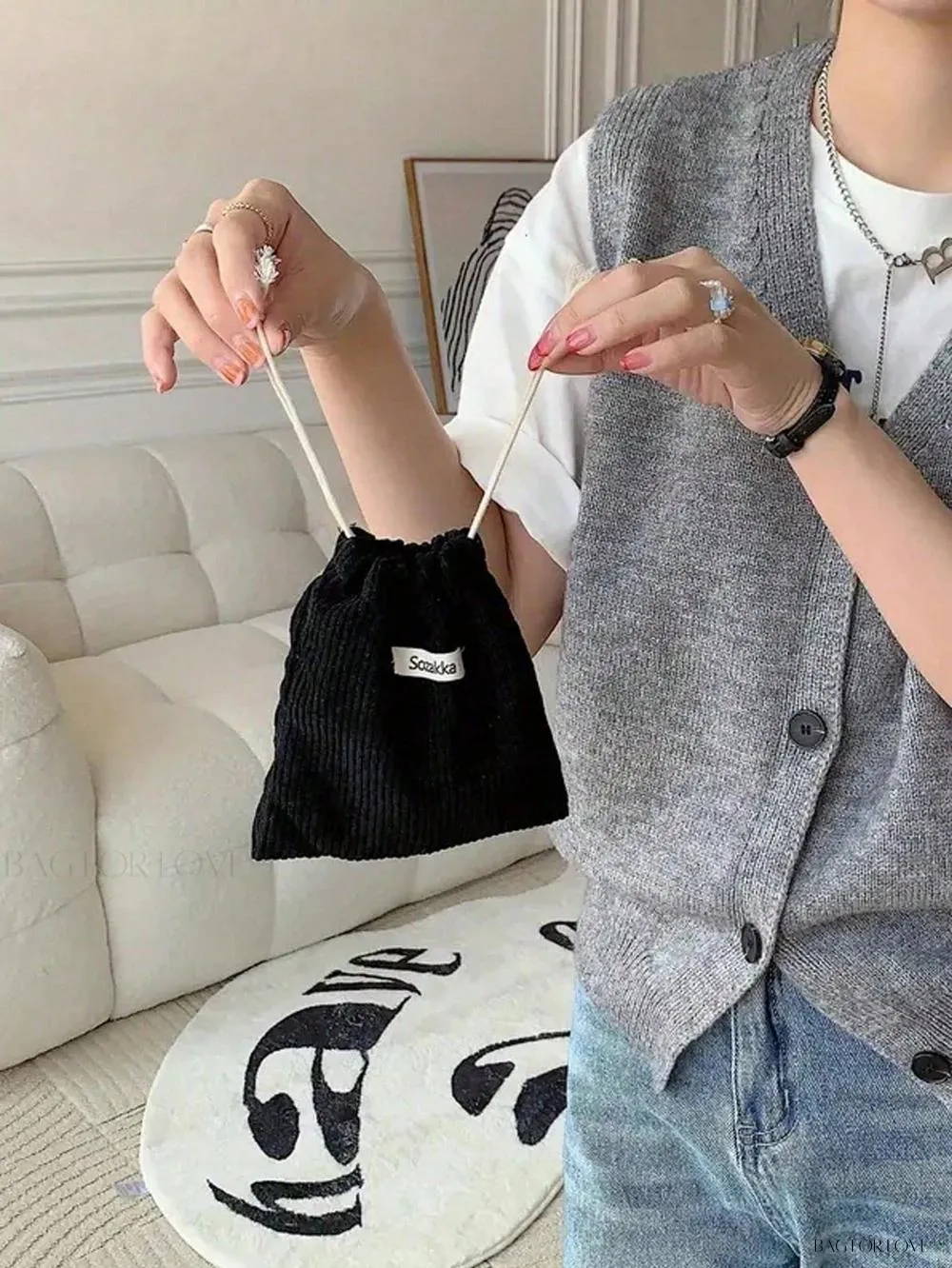 BagForLove - Travel-Sized Makeup Storage Pouch with Drawstring Flap