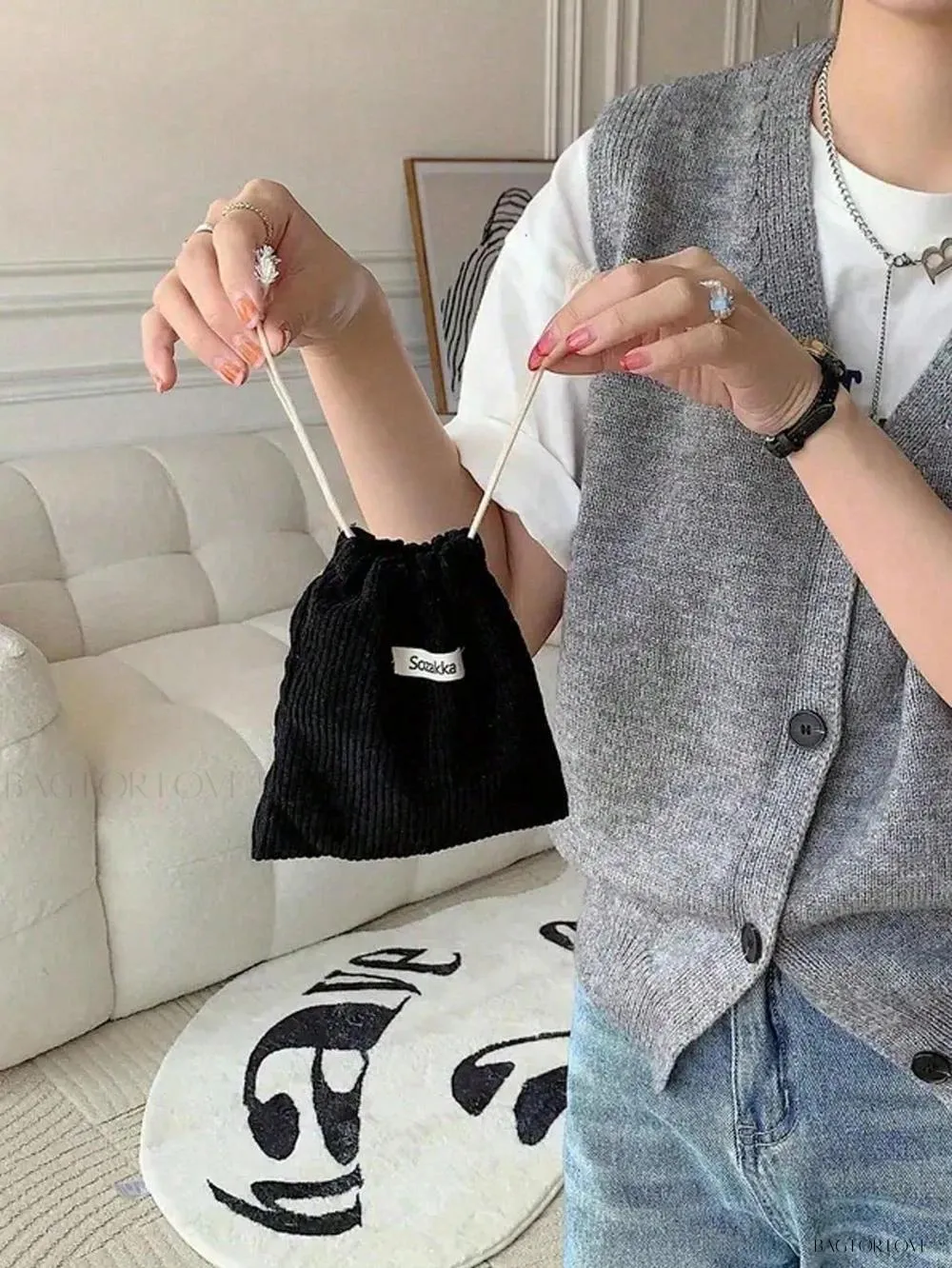 BagForLove - Travel-Sized Makeup Storage Pouch with Drawstring Flap