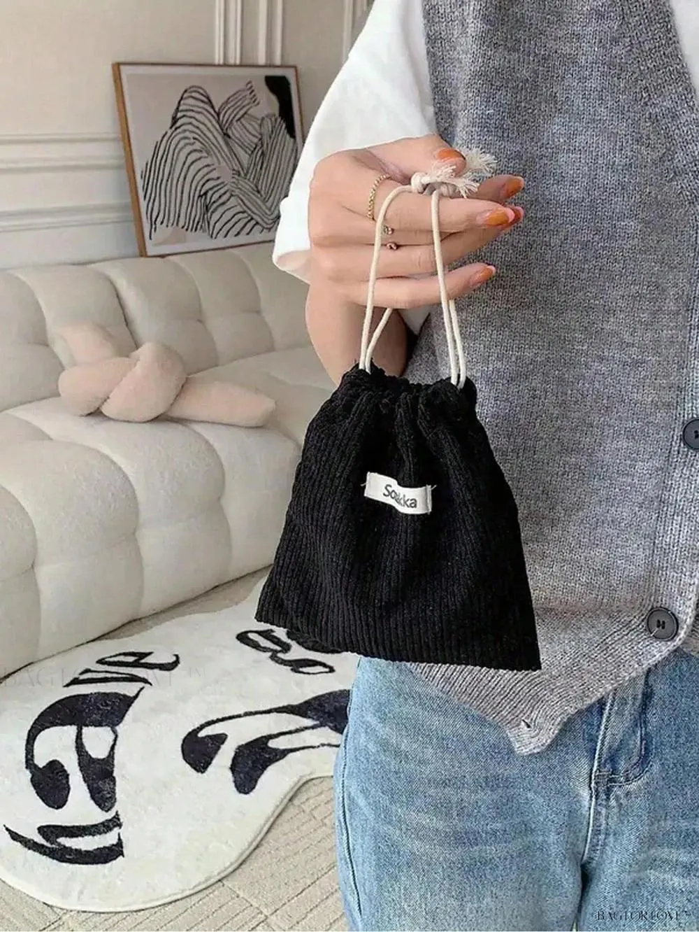 BagForLove - Travel-Sized Makeup Storage Pouch with Drawstring Flap